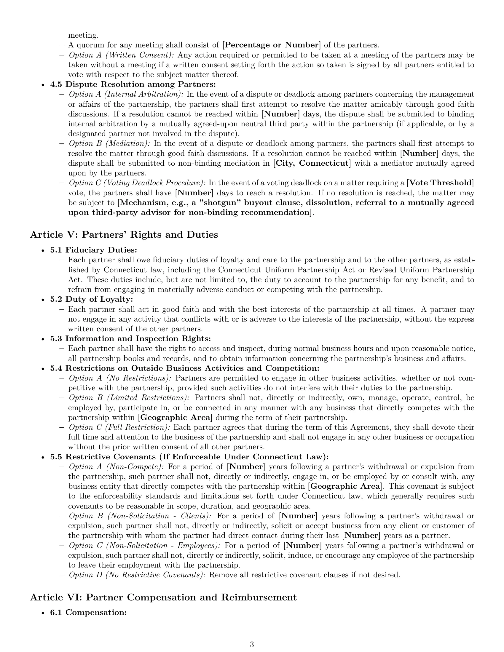 Preview page 3 of Pro Connecticut partnership agreement template