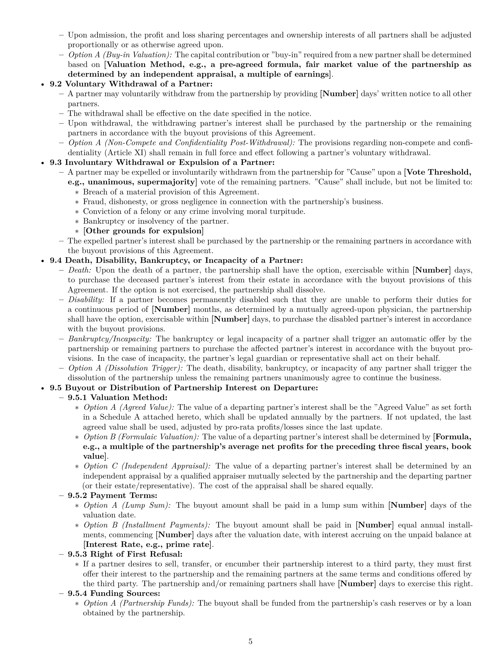 Preview page 5 of Pro Connecticut partnership agreement template