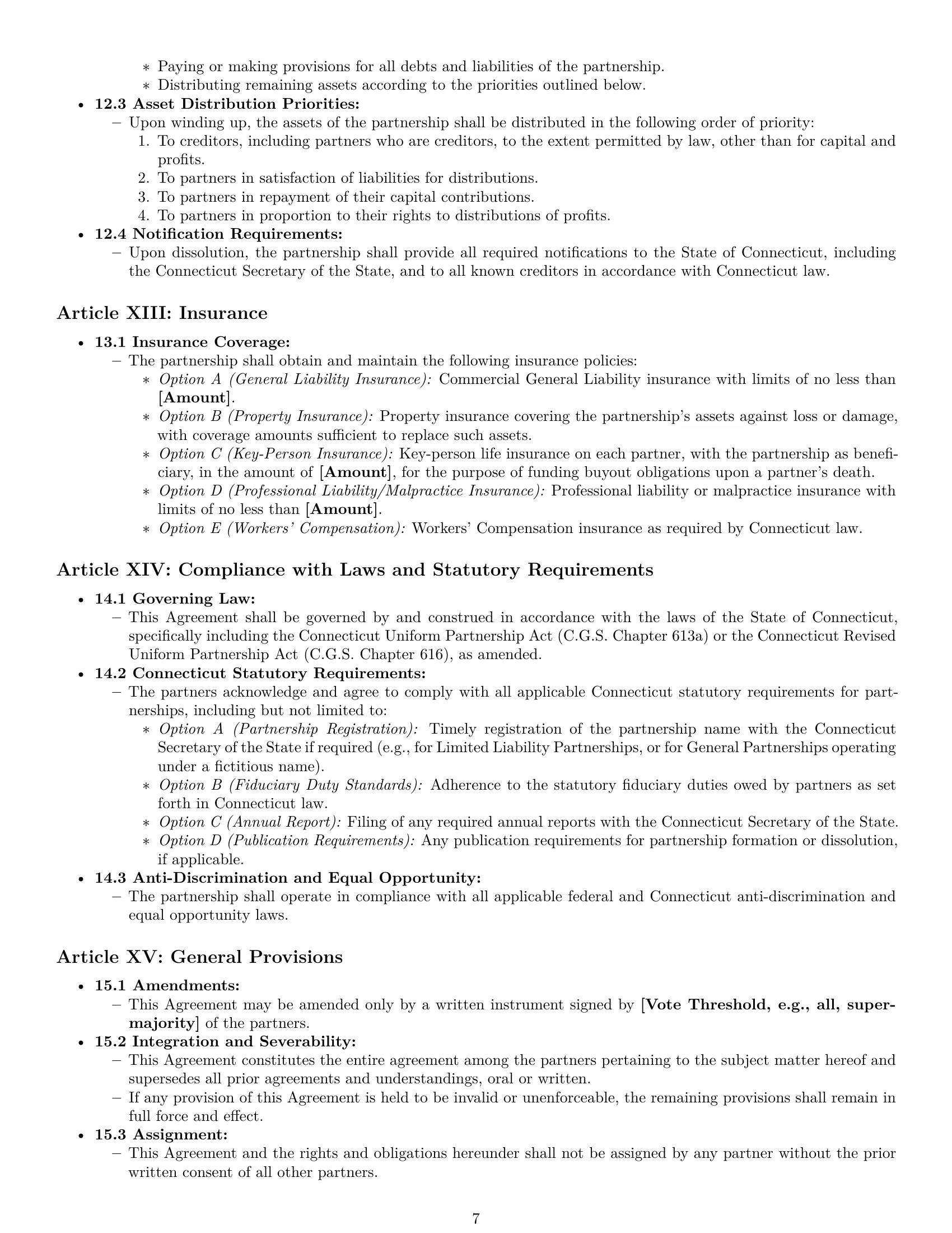 Preview page 7 of Pro Connecticut partnership agreement template