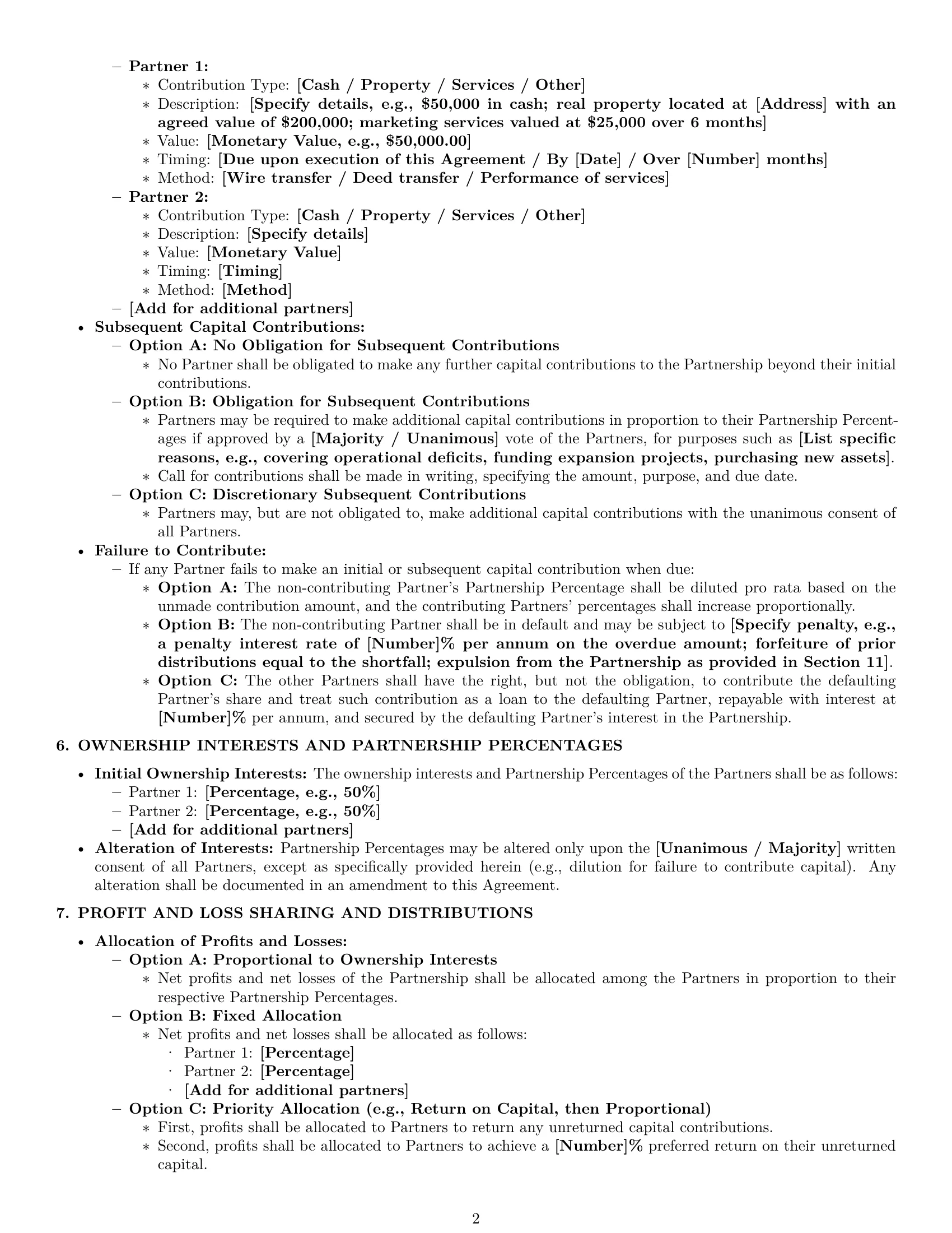 Preview page 2 of Pro Florida partnership agreement template
