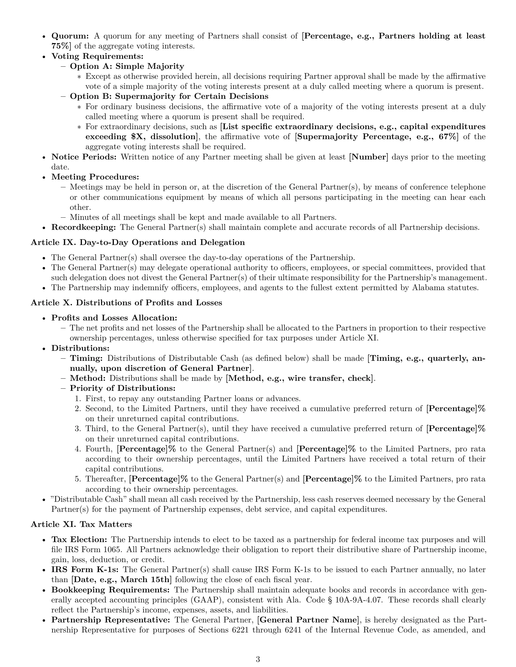Preview page 3 of Pro Alabama limited partnership agreement template