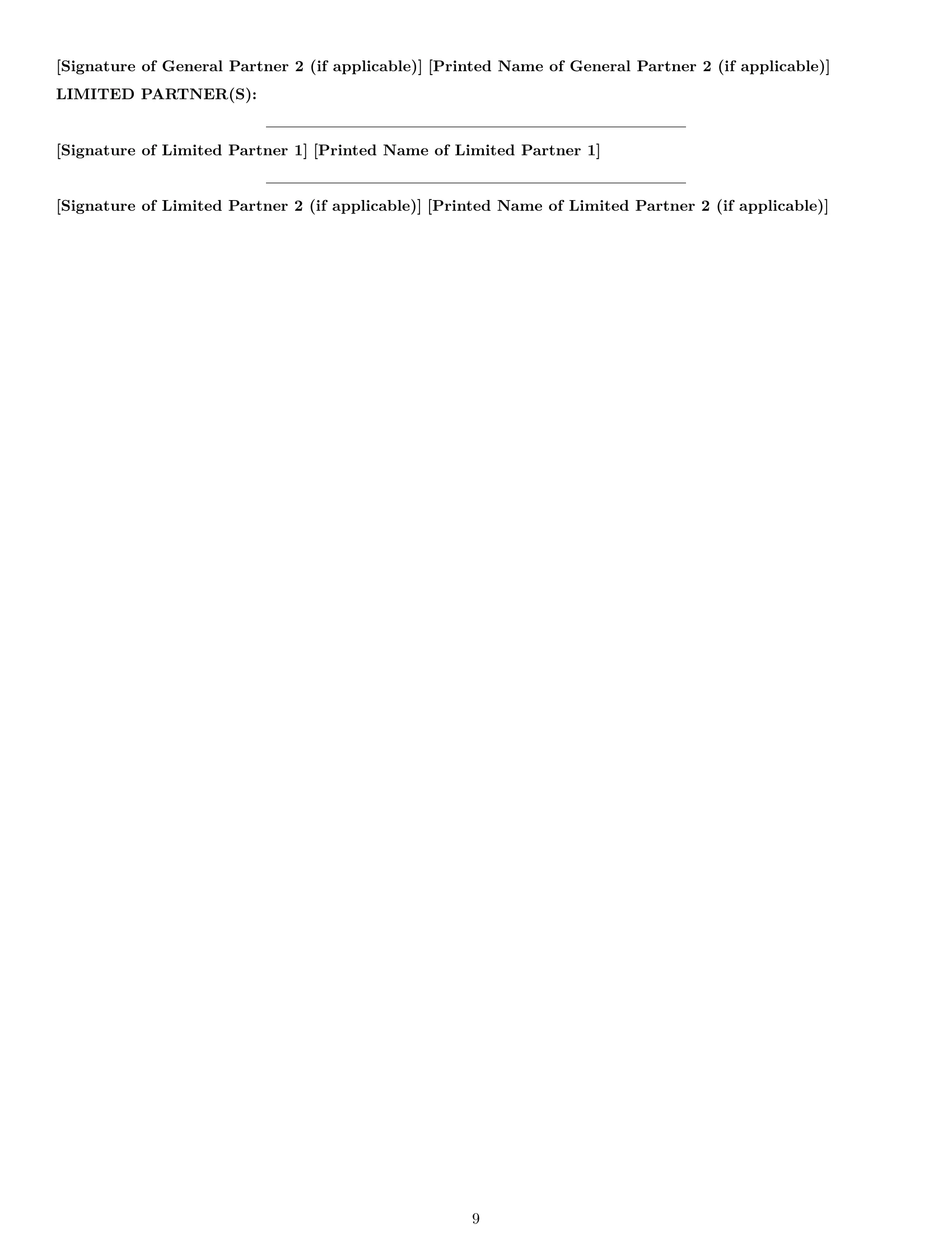 Preview page 9 of Pro Hawaii limited partnership agreement template