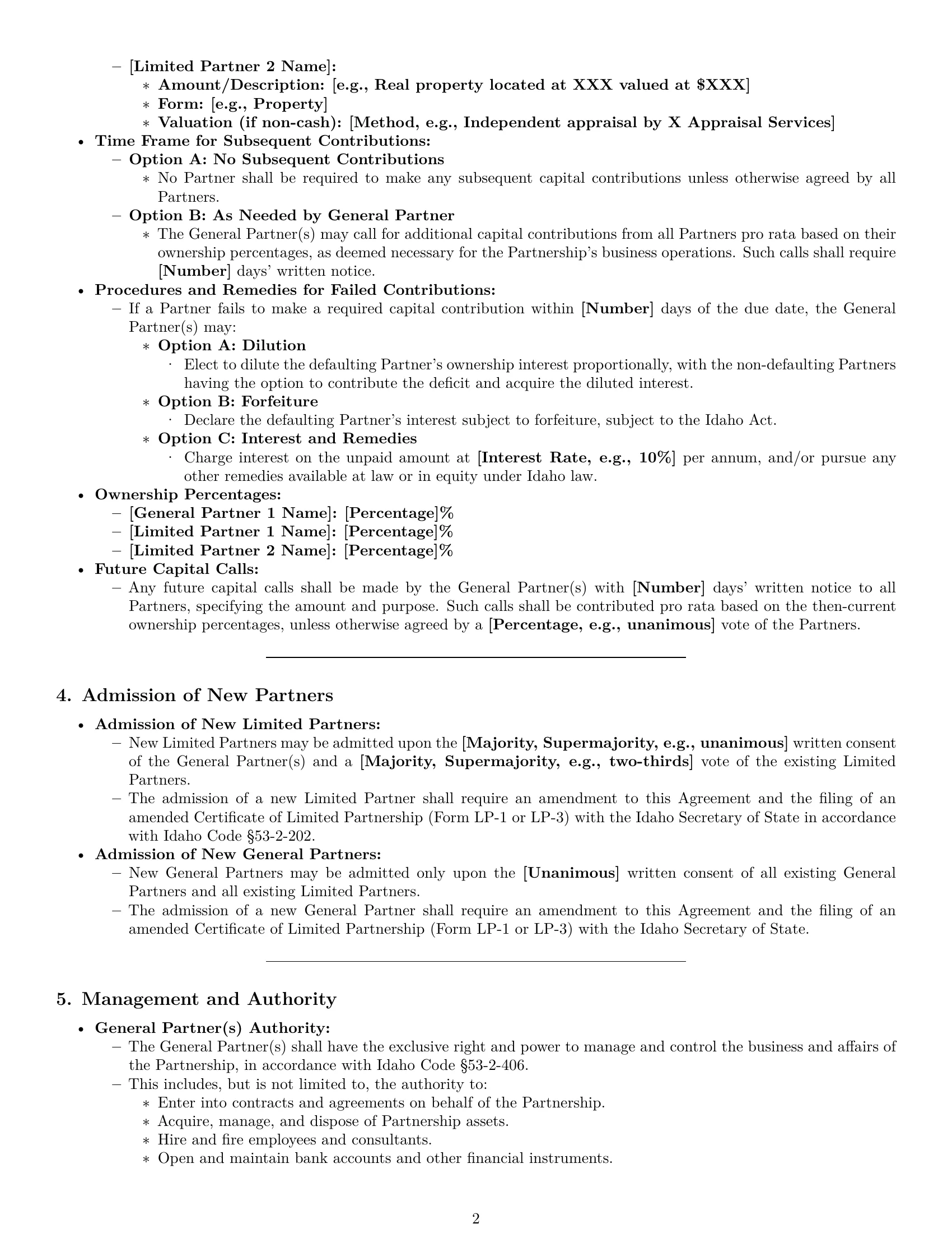 Preview page 2 of Pro Idaho limited partnership agreement template