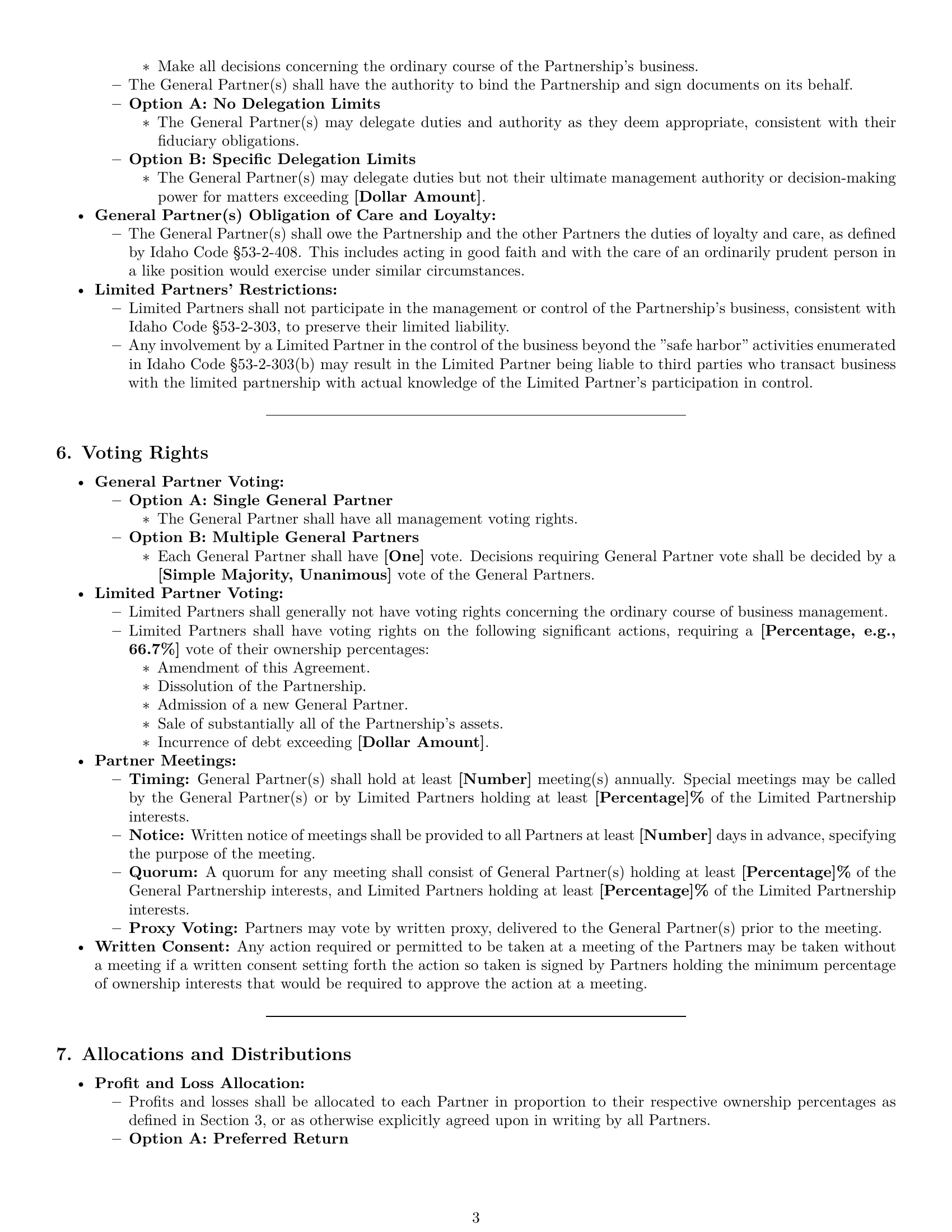 Preview page 3 of Pro Idaho limited partnership agreement template