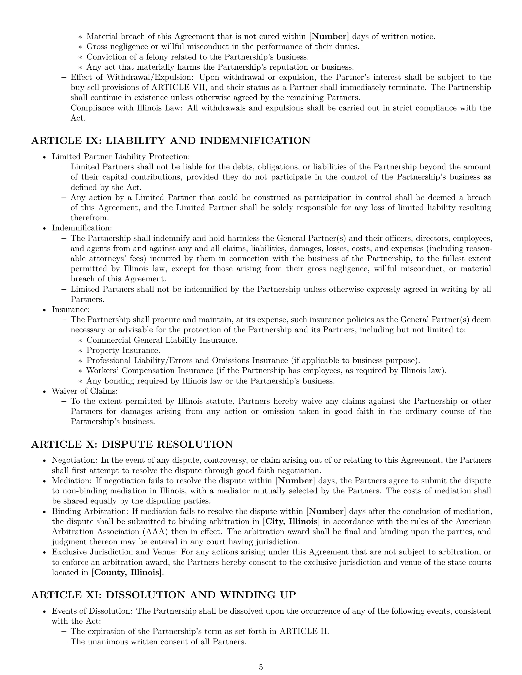 Preview page 5 of Pro Illinois limited partnership agreement template