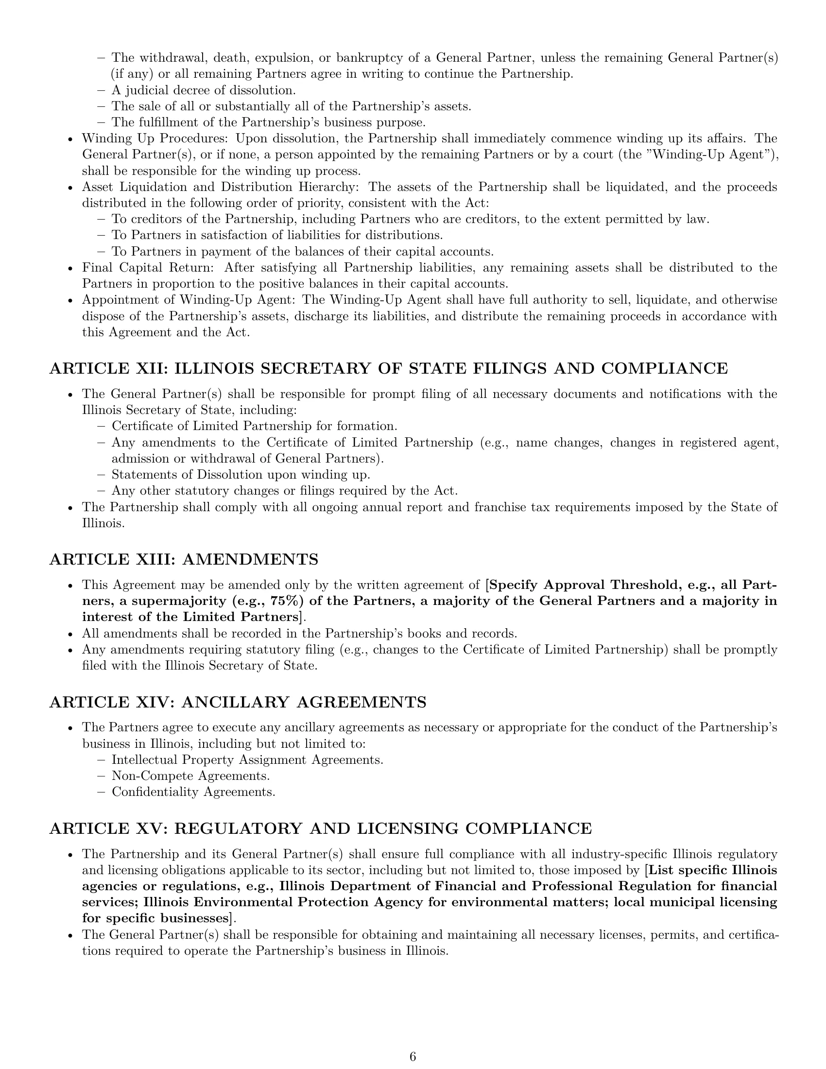 Preview page 6 of Pro Illinois limited partnership agreement template