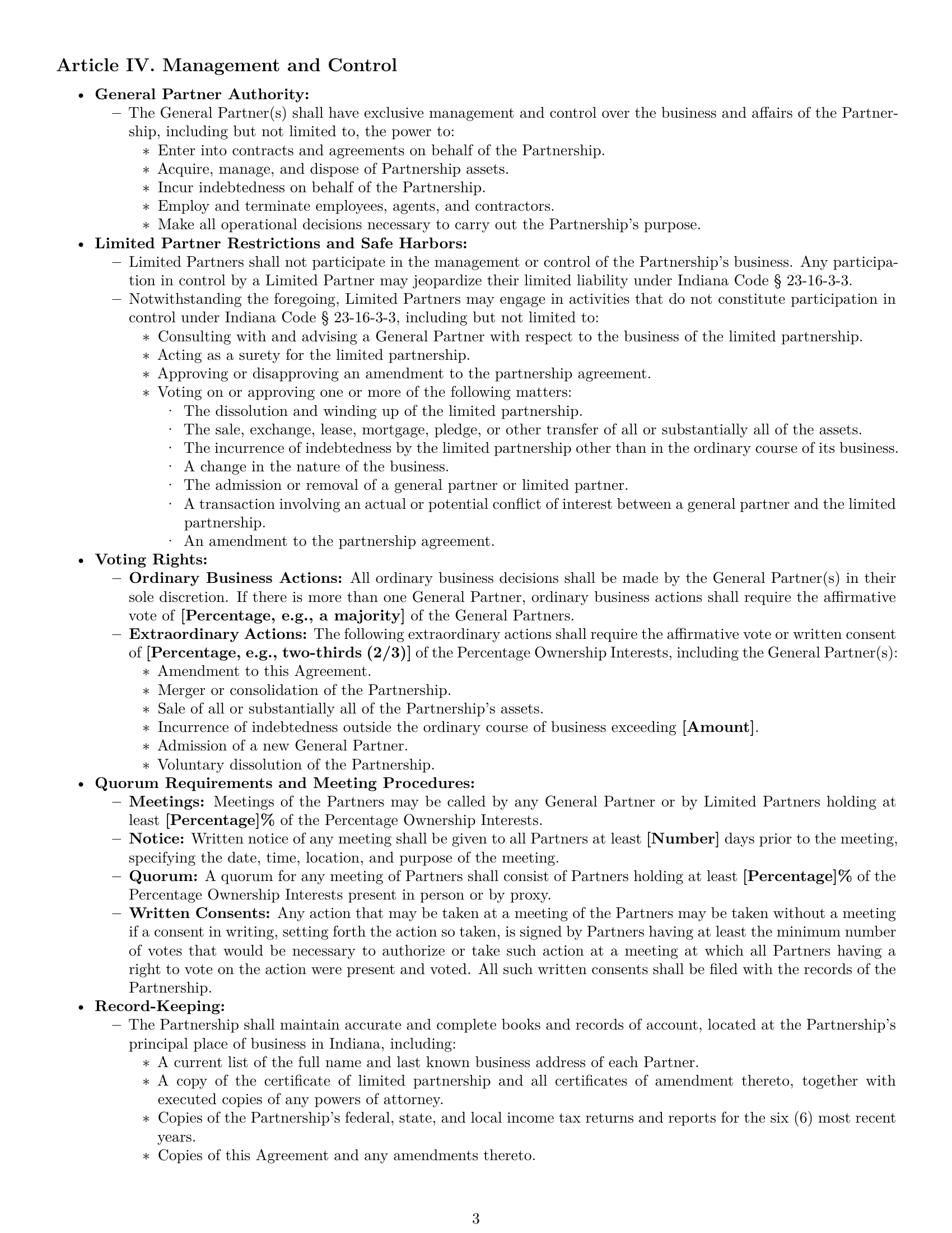 Preview page 3 of Pro Indiana limited partnership agreement template