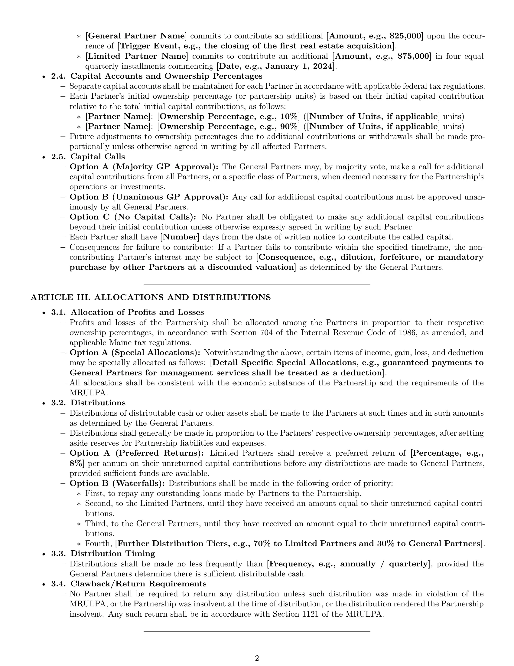 Preview page 2 of Pro Maine limited partnership agreement template