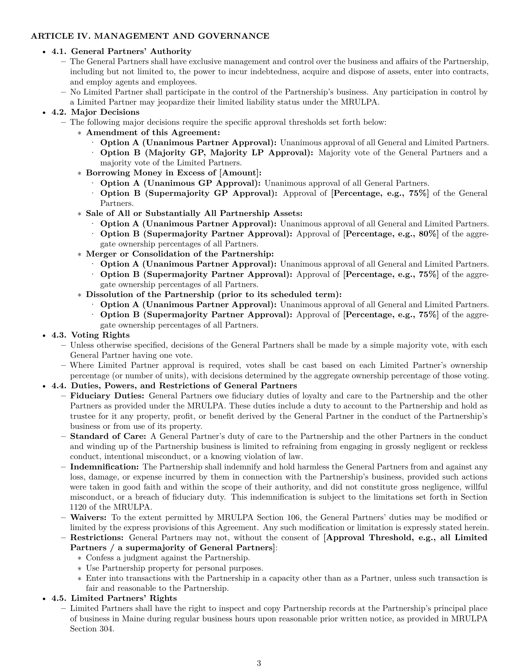 Preview page 3 of Pro Maine limited partnership agreement template