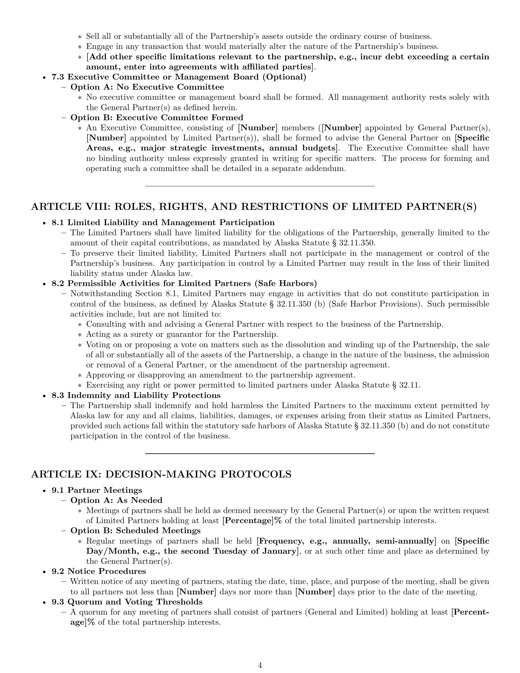 Preview page 4 of Pro Alaska limited partnership agreement template