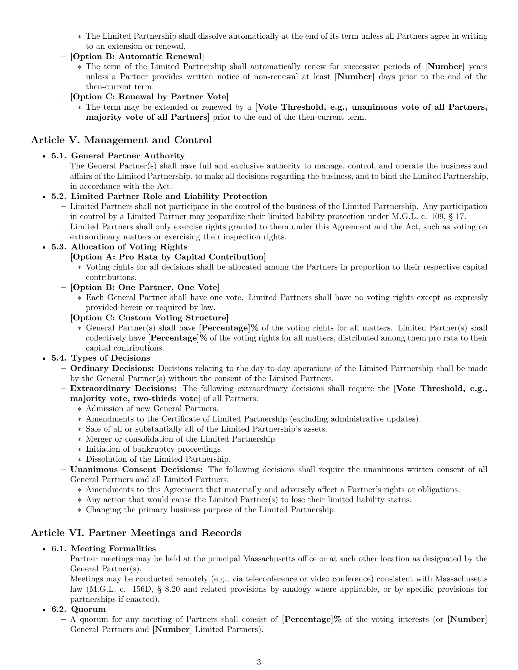 Preview page 3 of Pro Massachusetts limited partnership agreement template