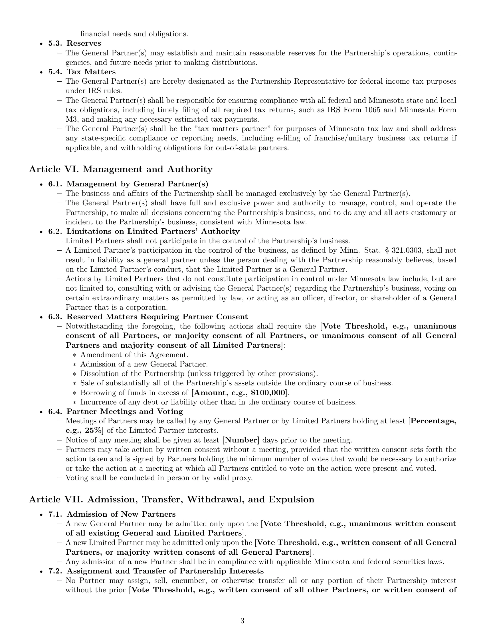 Preview page 3 of Pro Minnesota limited partnership agreement template