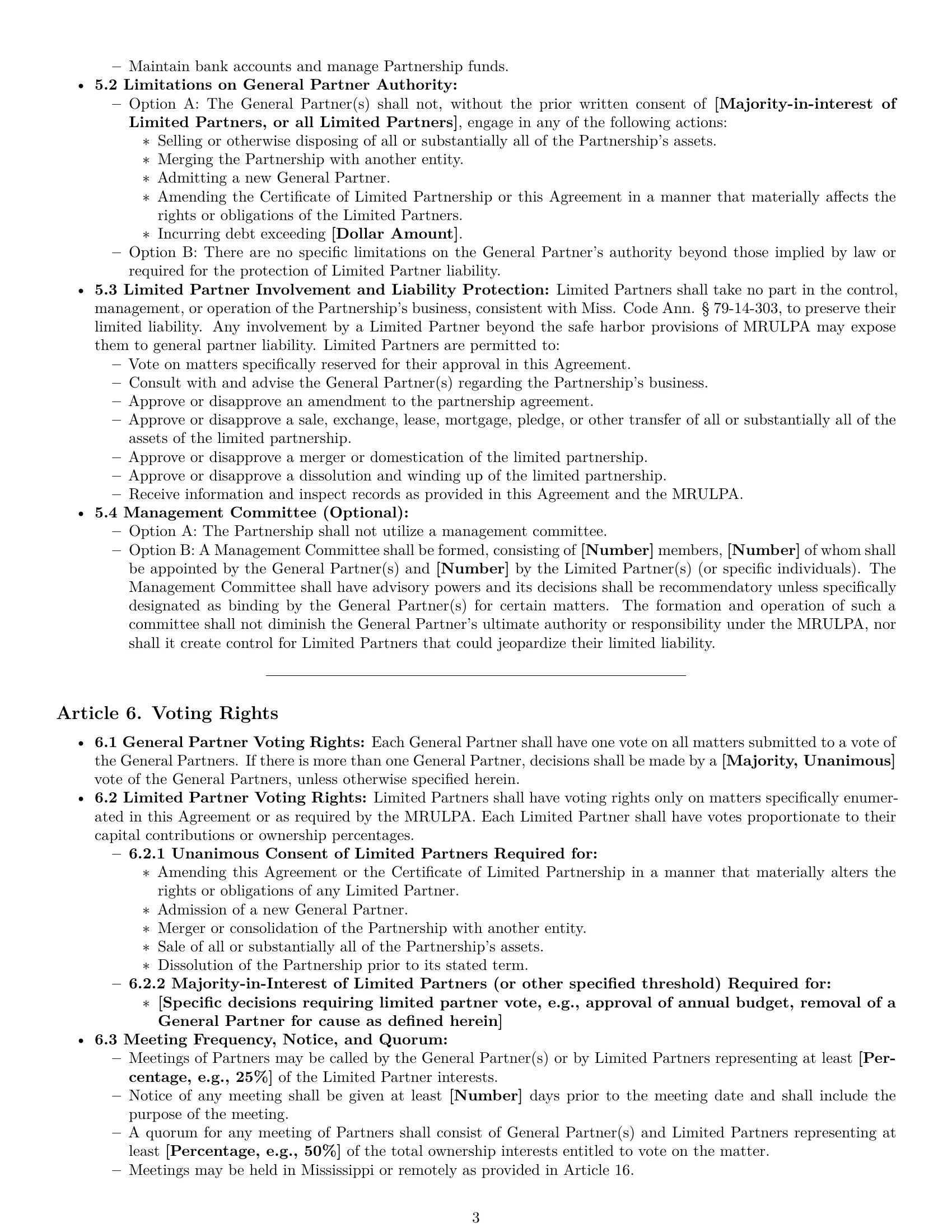 Preview page 3 of Pro Mississippi limited partnership agreement template