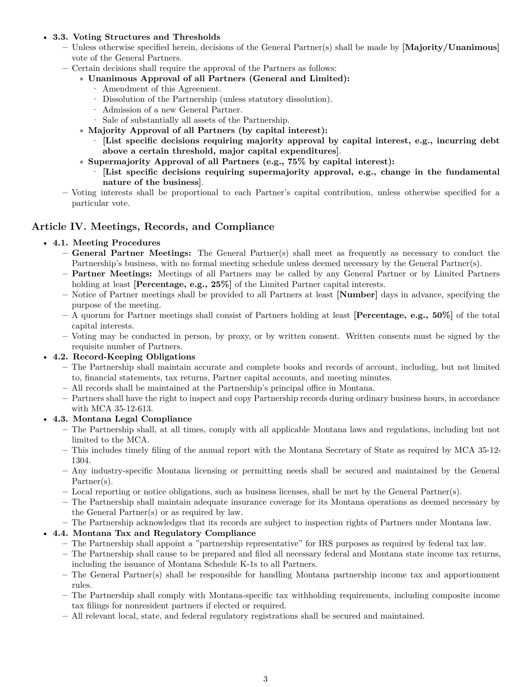 Preview page 3 of Pro Montana limited partnership agreement template