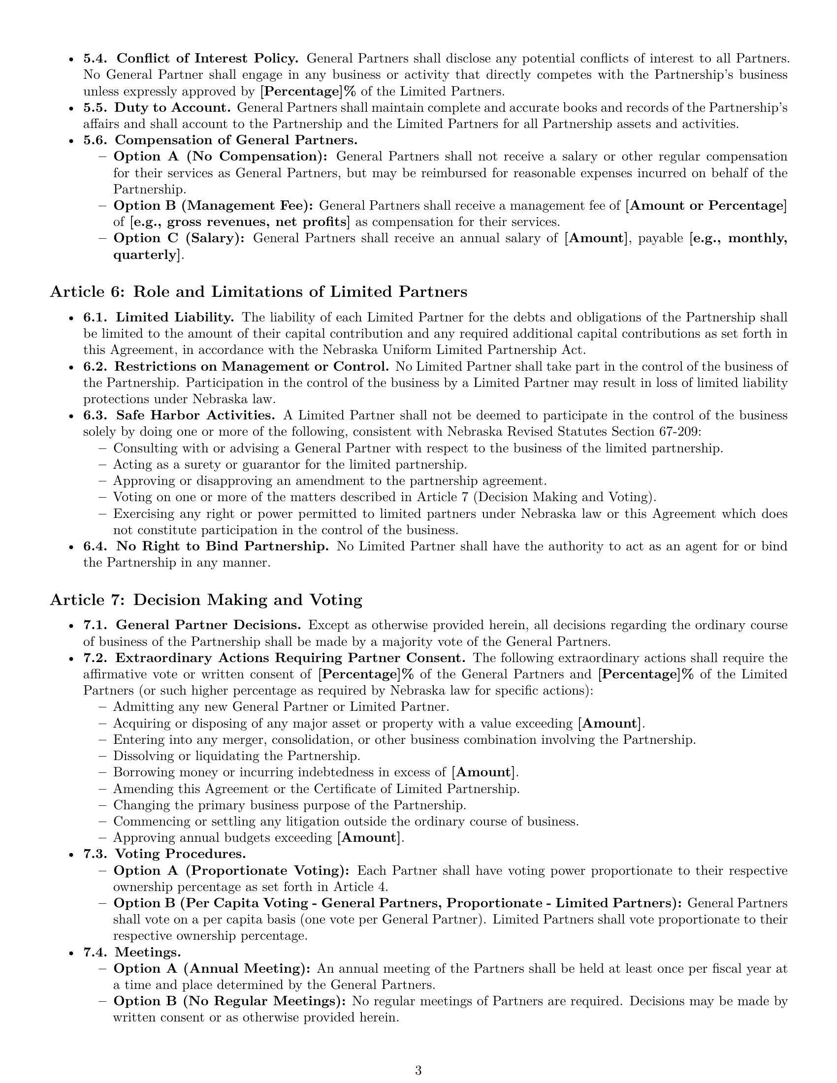 Preview page 3 of Pro Nebraska limited partnership agreement template