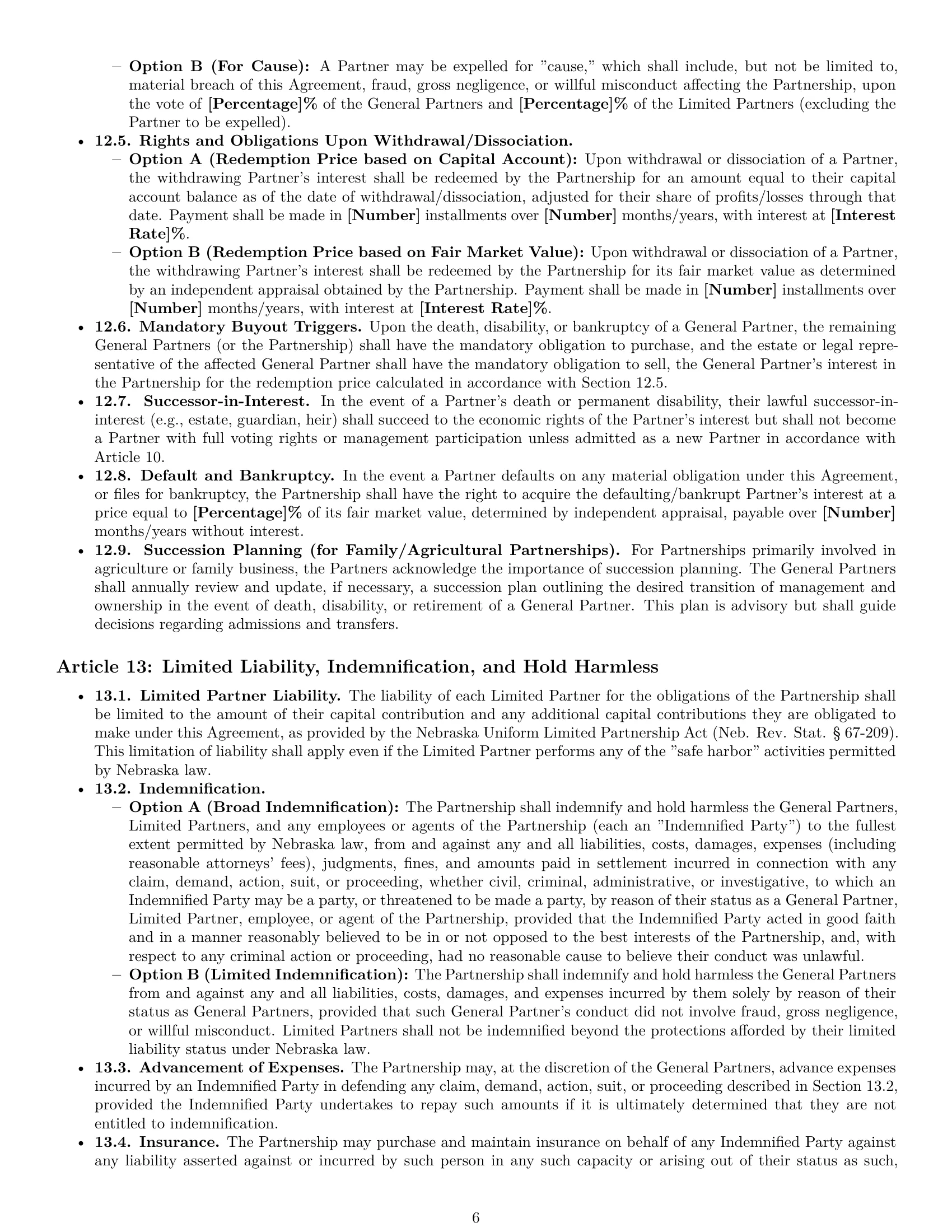 Preview page 6 of Pro Nebraska limited partnership agreement template