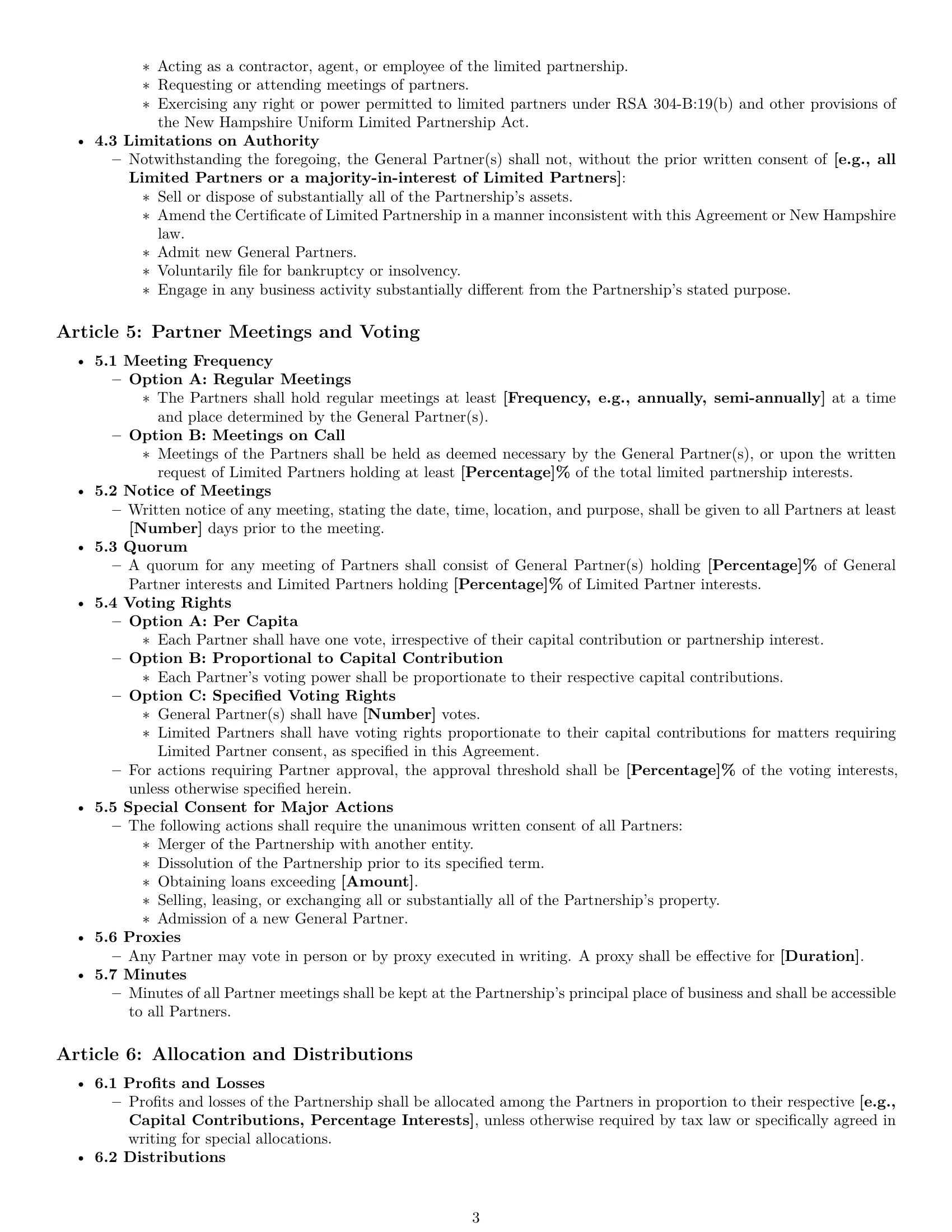 Preview page 3 of Pro New Hampshire limited partnership agreement template
