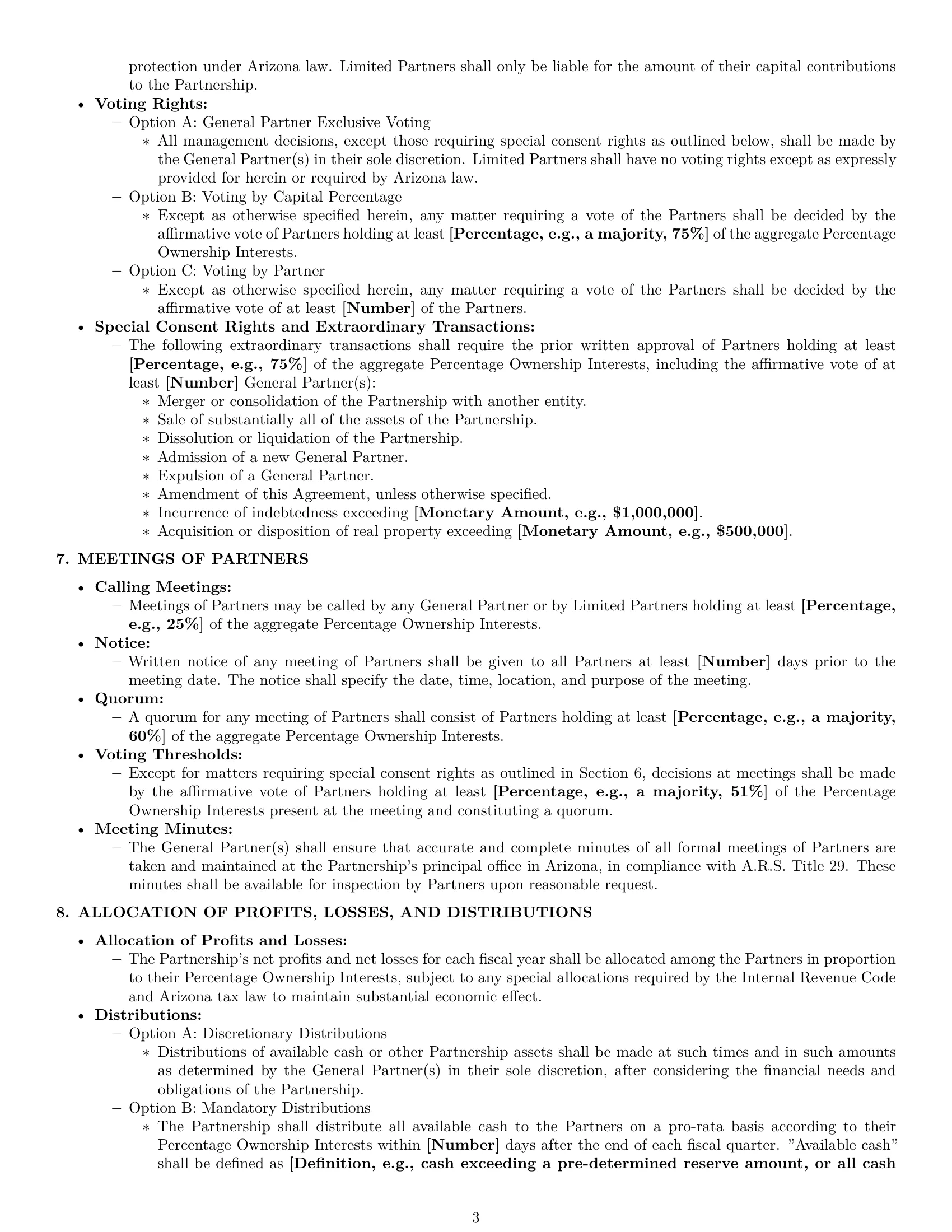 Preview page 3 of Pro Arizona limited partnership agreement template