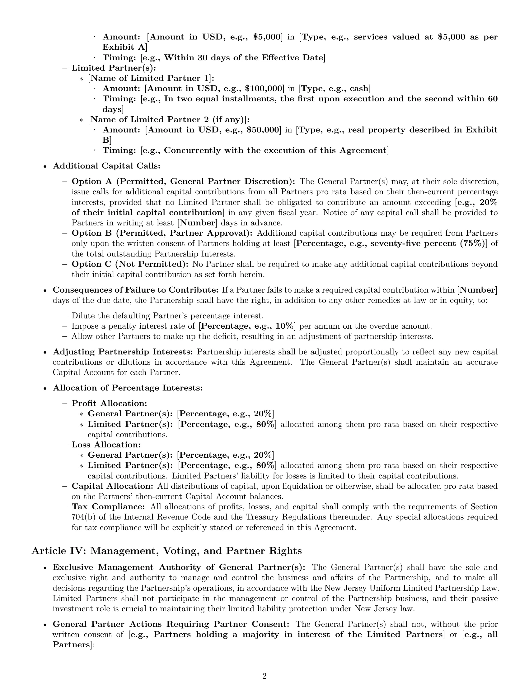 Preview page 2 of Pro New Jersey limited partnership agreement template