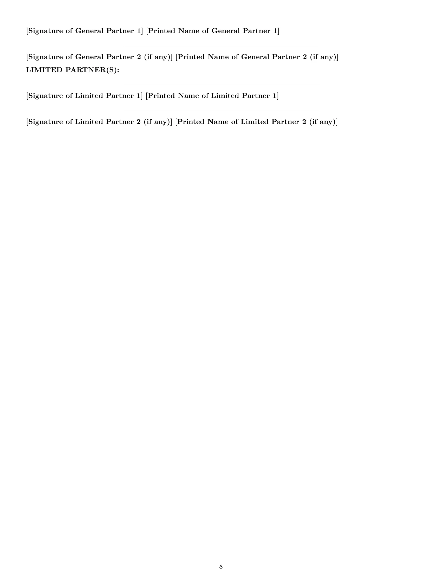 Preview page 8 of Pro New Jersey limited partnership agreement template