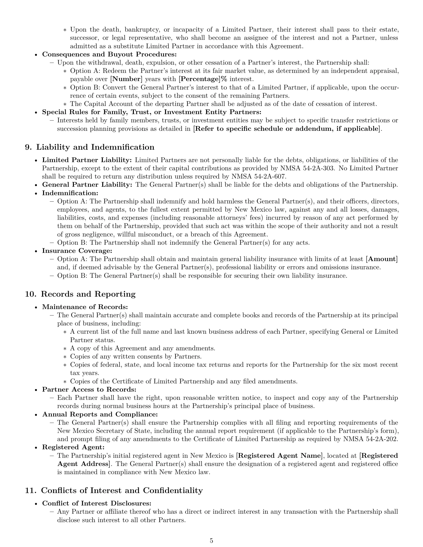 Preview page 5 of Pro New Mexico limited partnership agreement template
