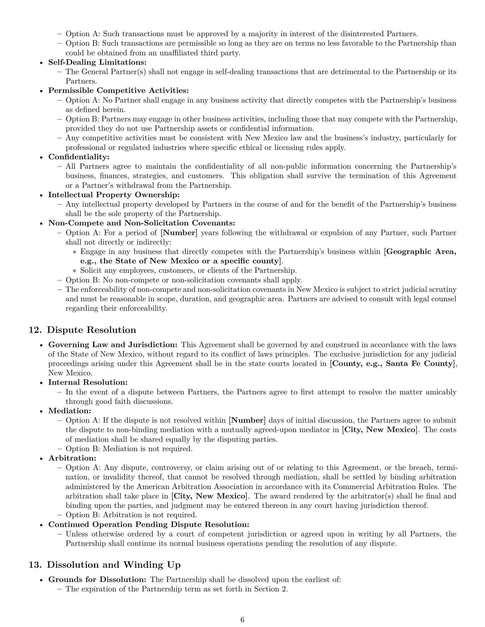 Preview page 6 of Pro New Mexico limited partnership agreement template