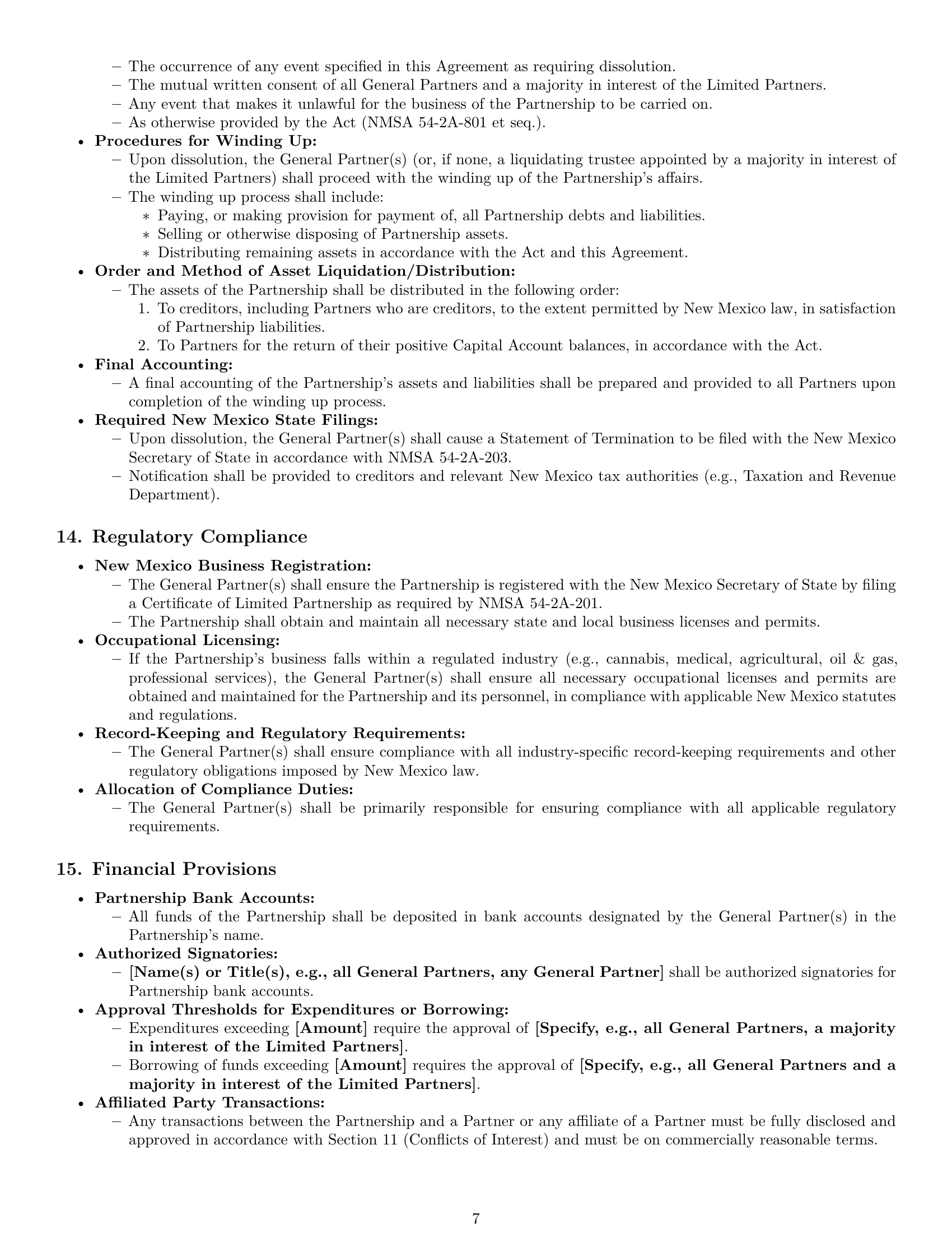 Preview page 7 of Pro New Mexico limited partnership agreement template