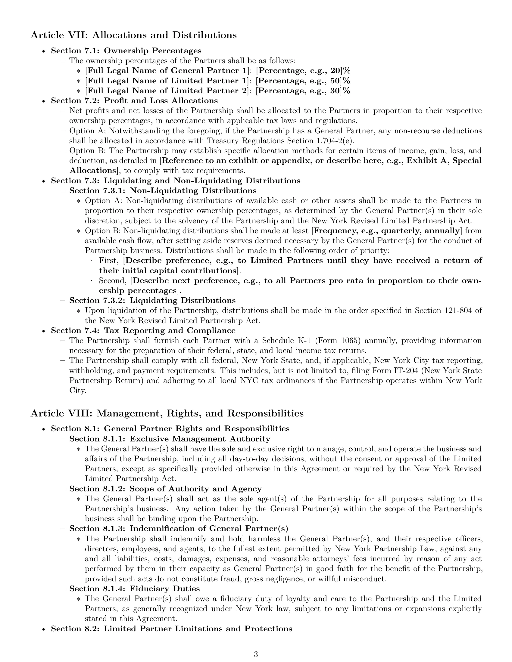 Preview page 3 of Pro New York limited partnership agreement template