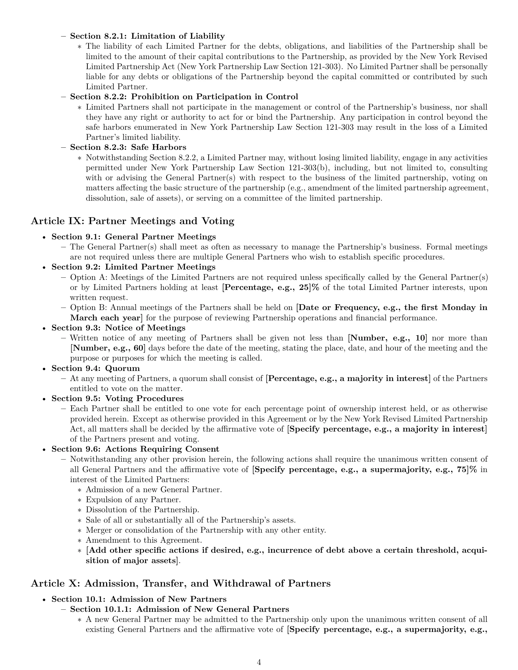 Preview page 4 of Pro New York limited partnership agreement template