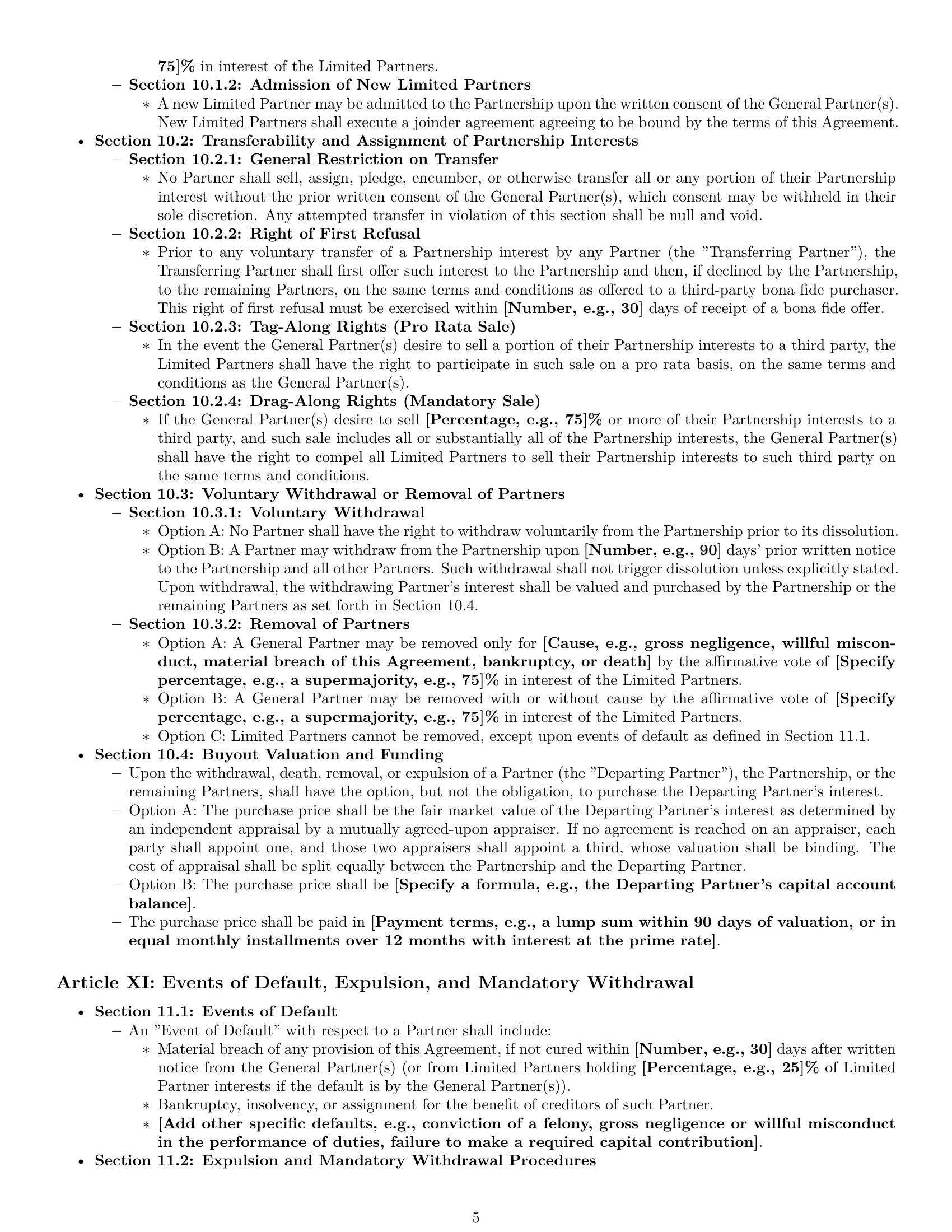 Preview page 5 of Pro New York limited partnership agreement template
