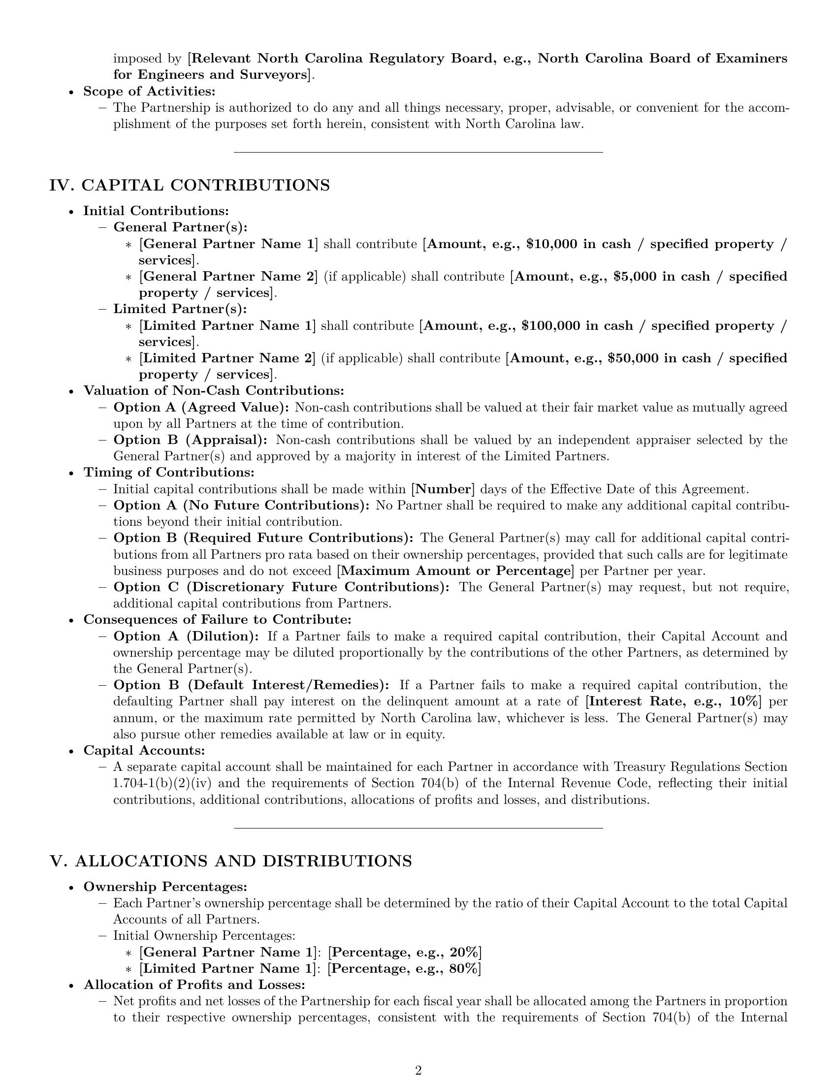 Preview page 2 of Pro North Carolina limited partnership agreement template