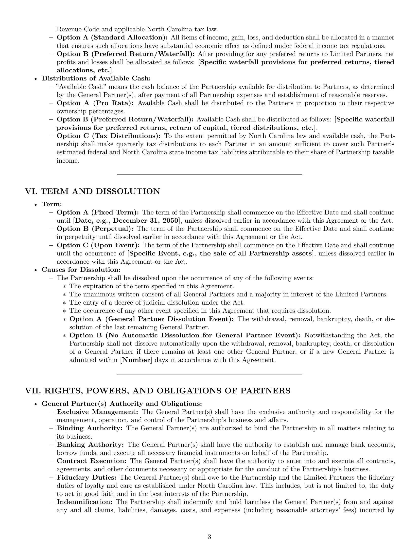 Preview page 3 of Pro North Carolina limited partnership agreement template