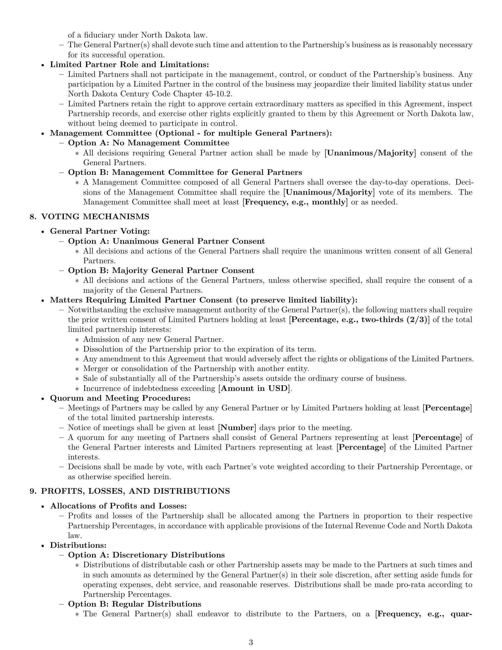Preview page 3 of Pro North Dakota limited partnership agreement template
