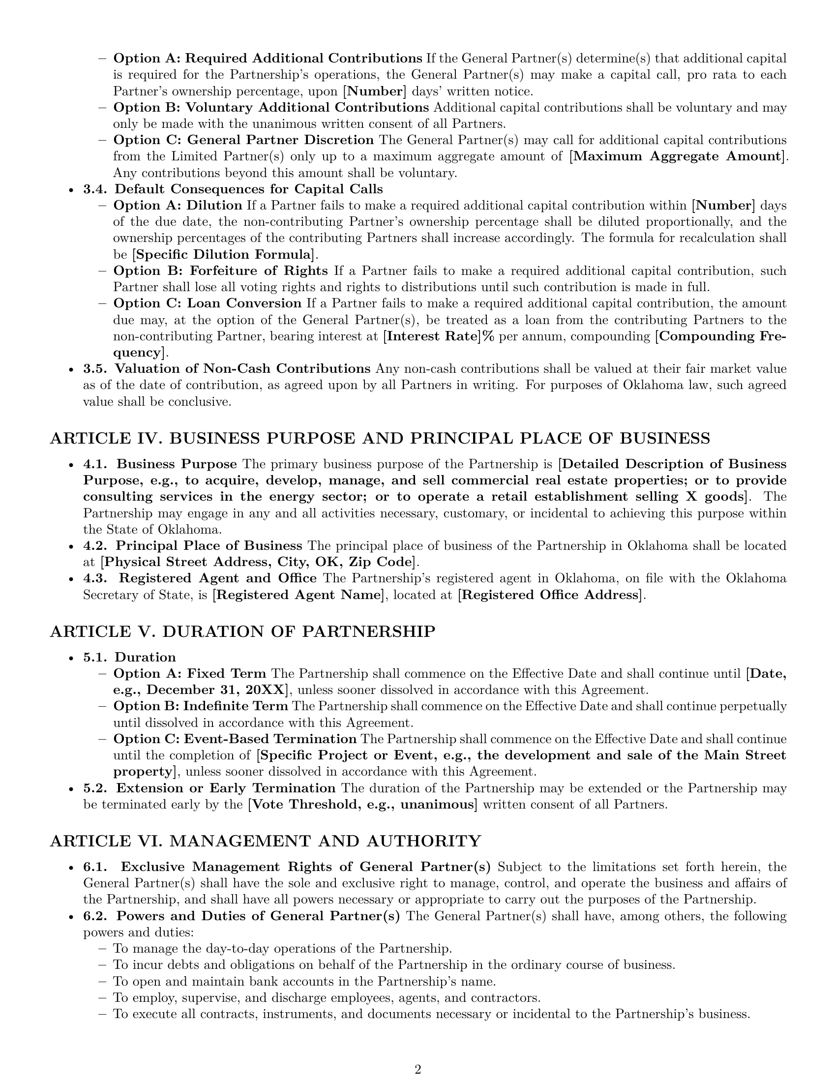 Preview page 2 of Pro Oklahoma limited partnership agreement template