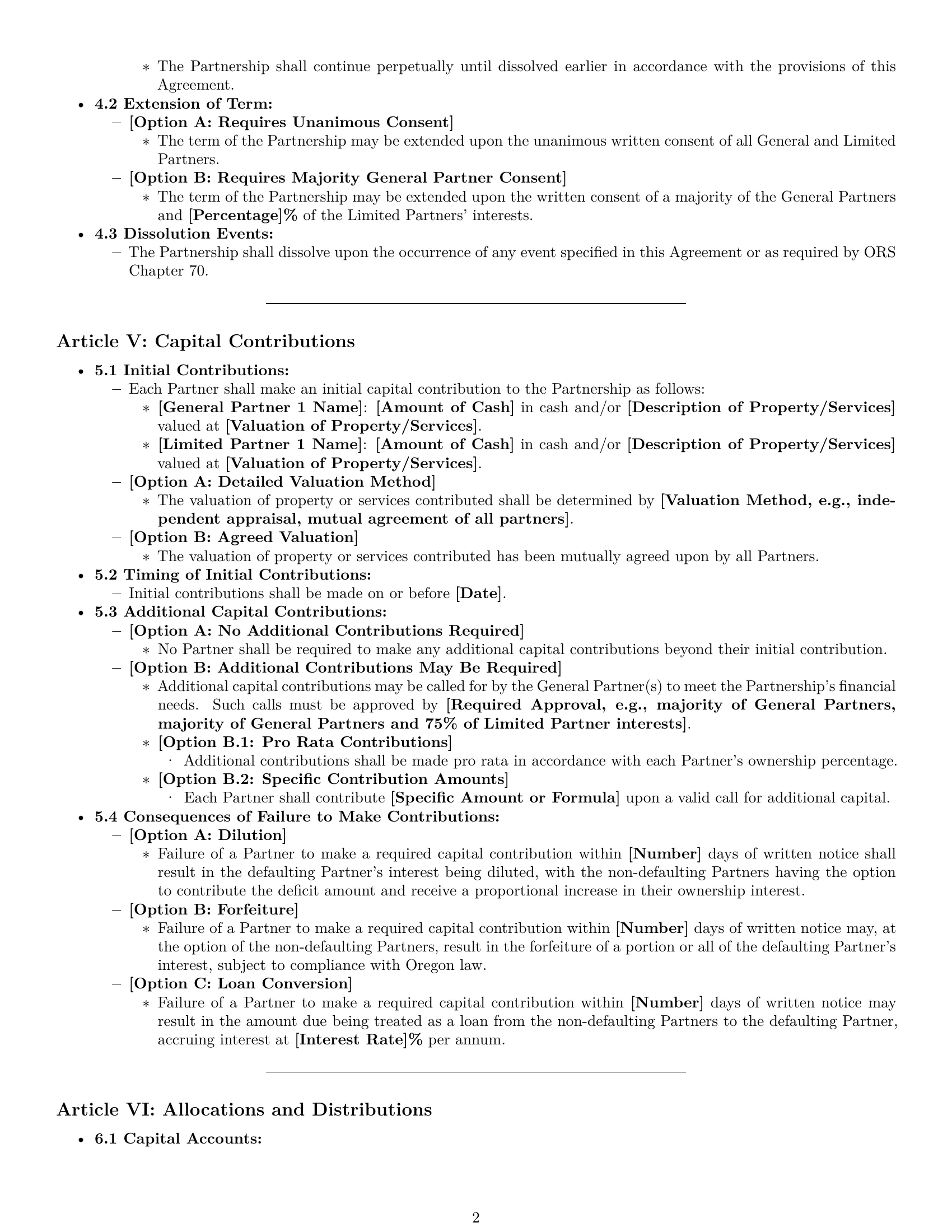 Preview page 2 of Pro Oregon limited partnership agreement template