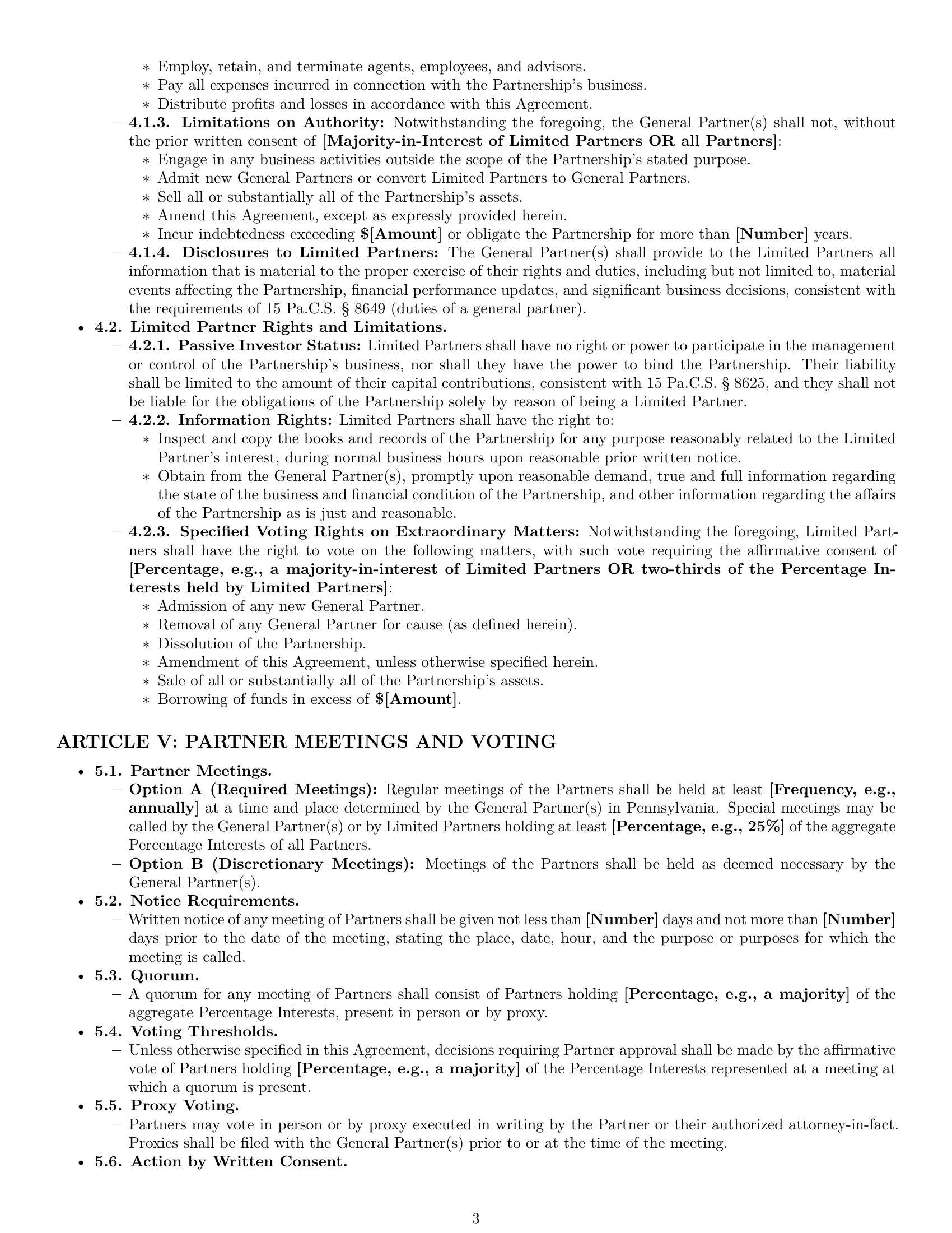 Preview page 3 of Pro Pennsylvania limited partnership agreement template