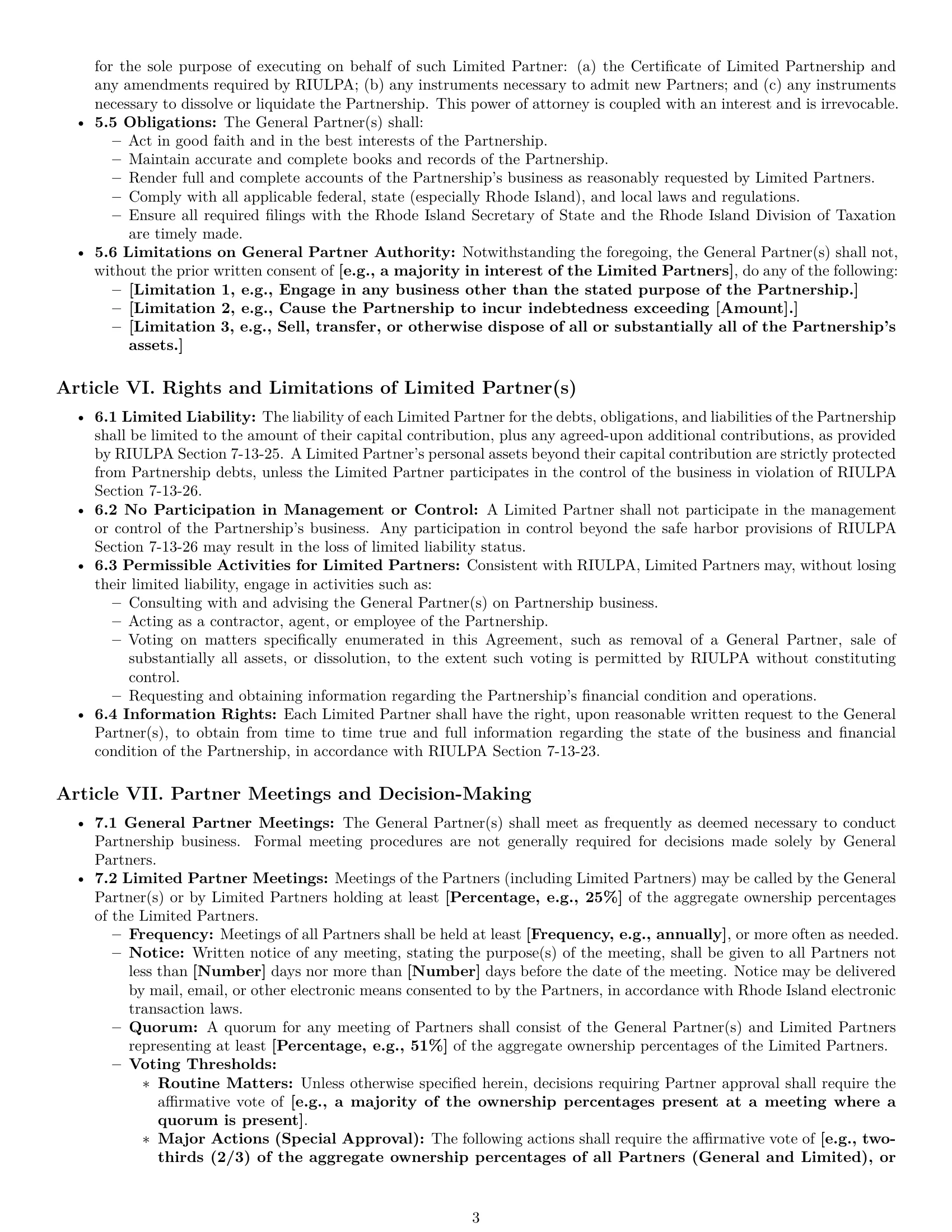Preview page 3 of Pro Rhode Island limited partnership agreement template