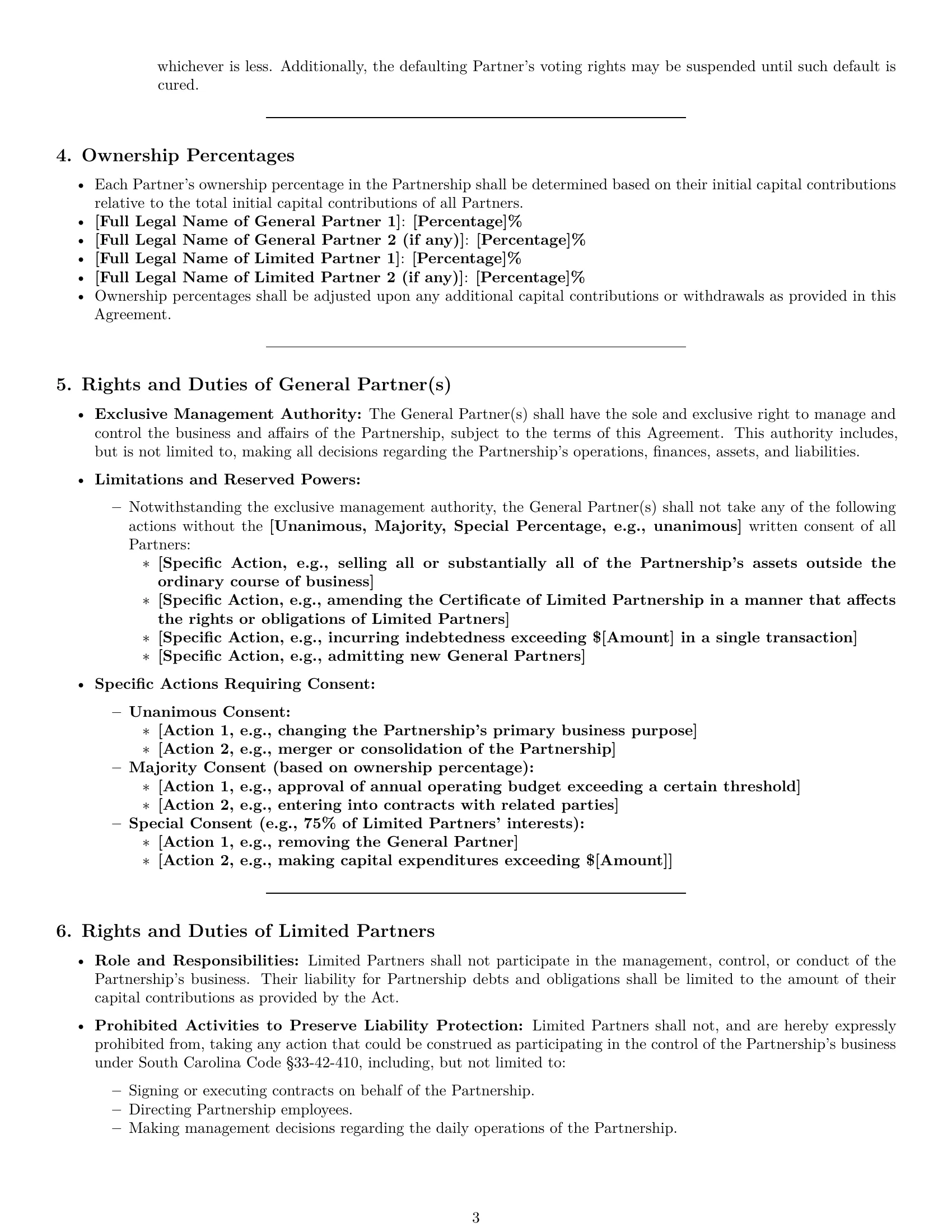 Preview page 3 of Pro South Carolina limited partnership agreement template