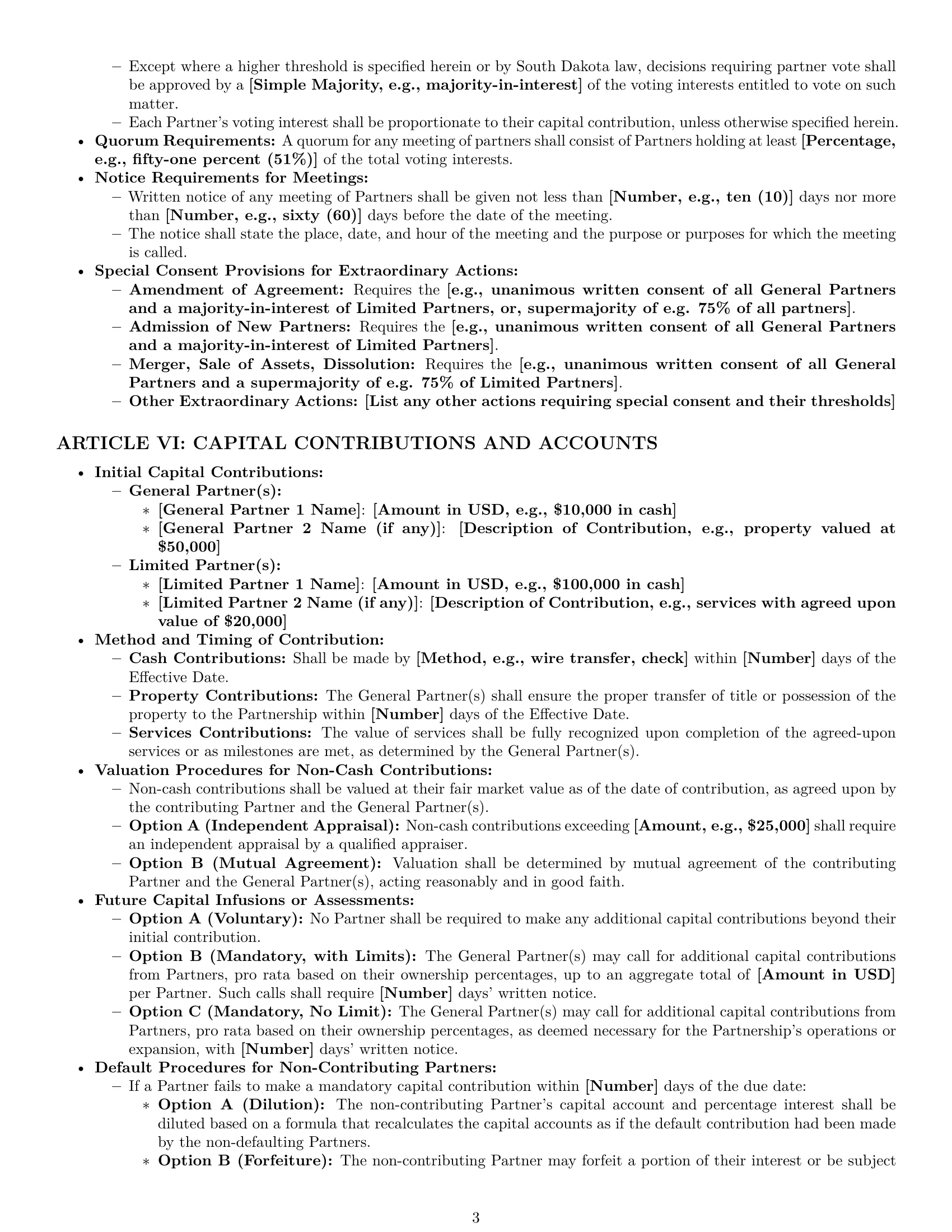 Preview page 3 of Pro South Dakota limited partnership agreement template