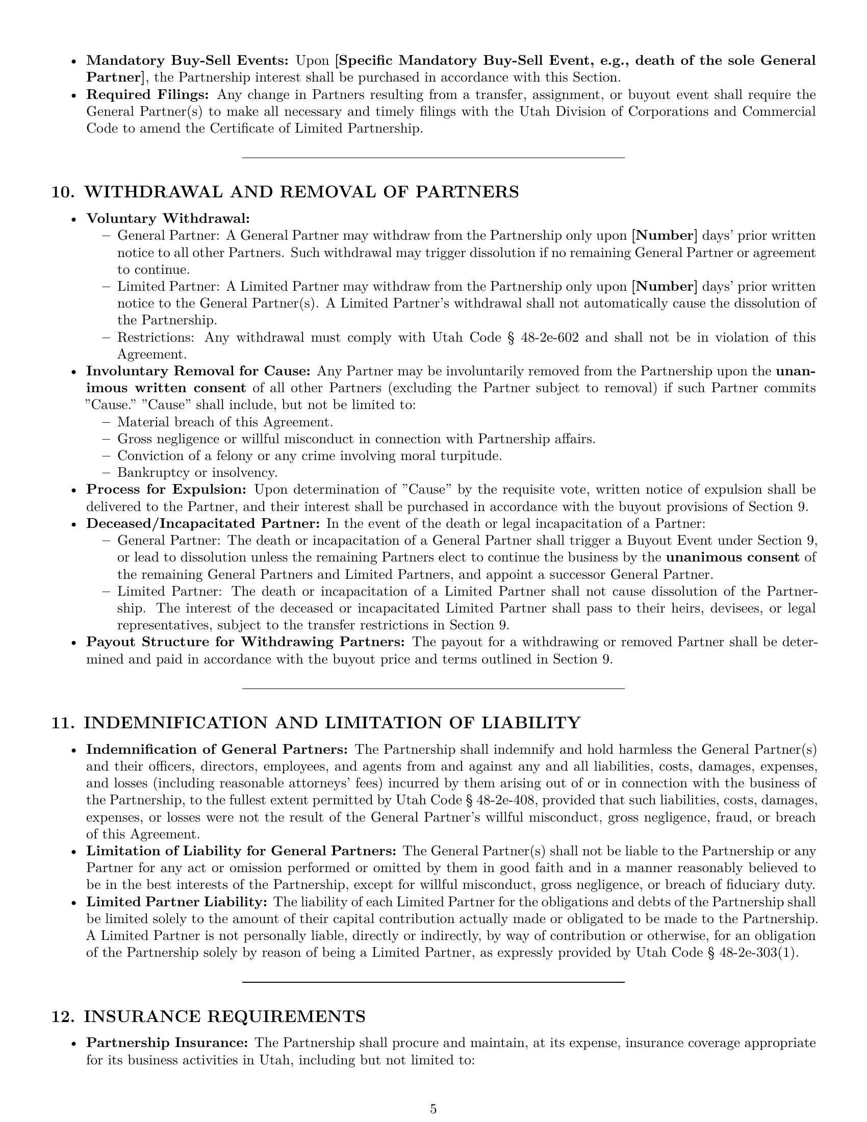 Preview page 5 of Pro Utah limited partnership agreement template