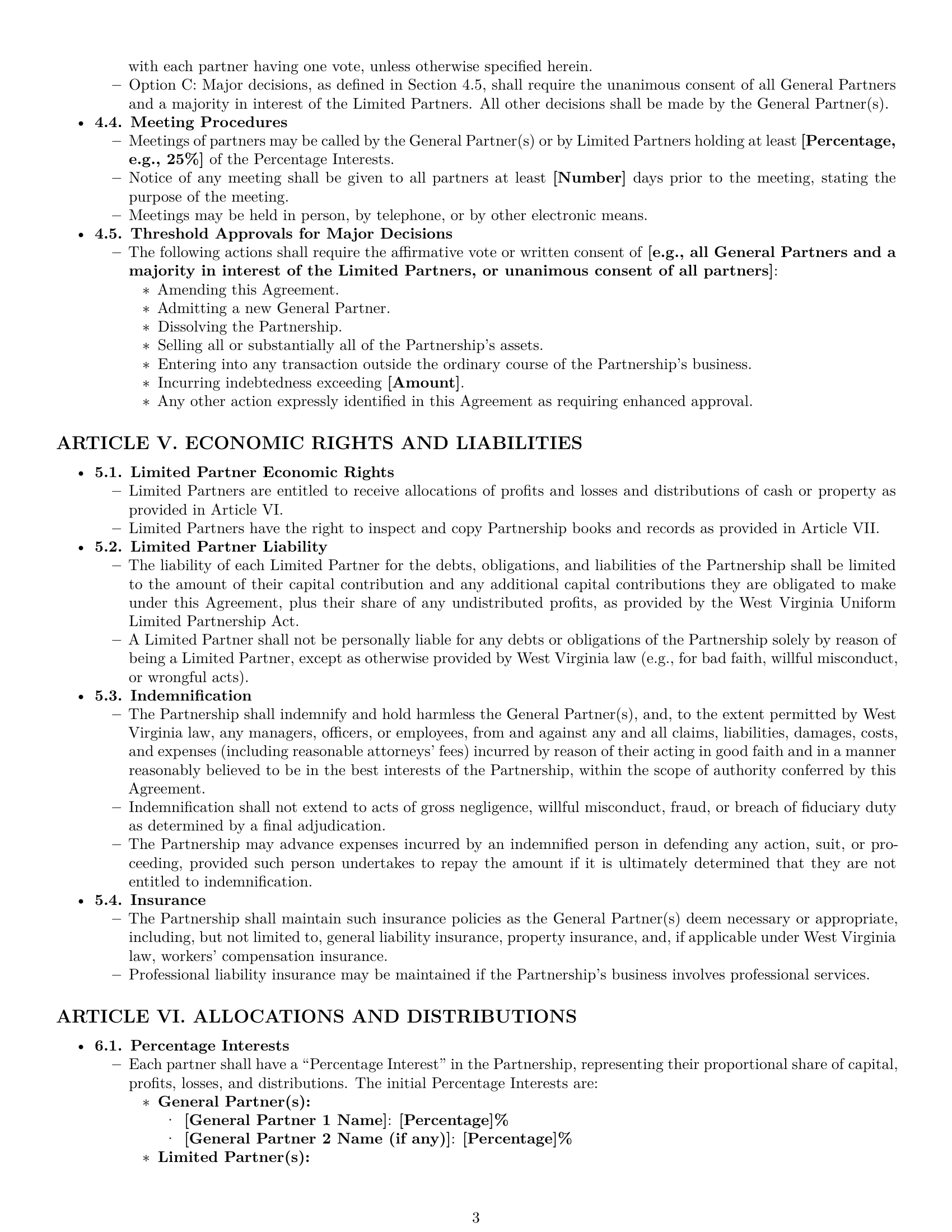 Preview page 3 of Pro West Virginia limited partnership agreement template