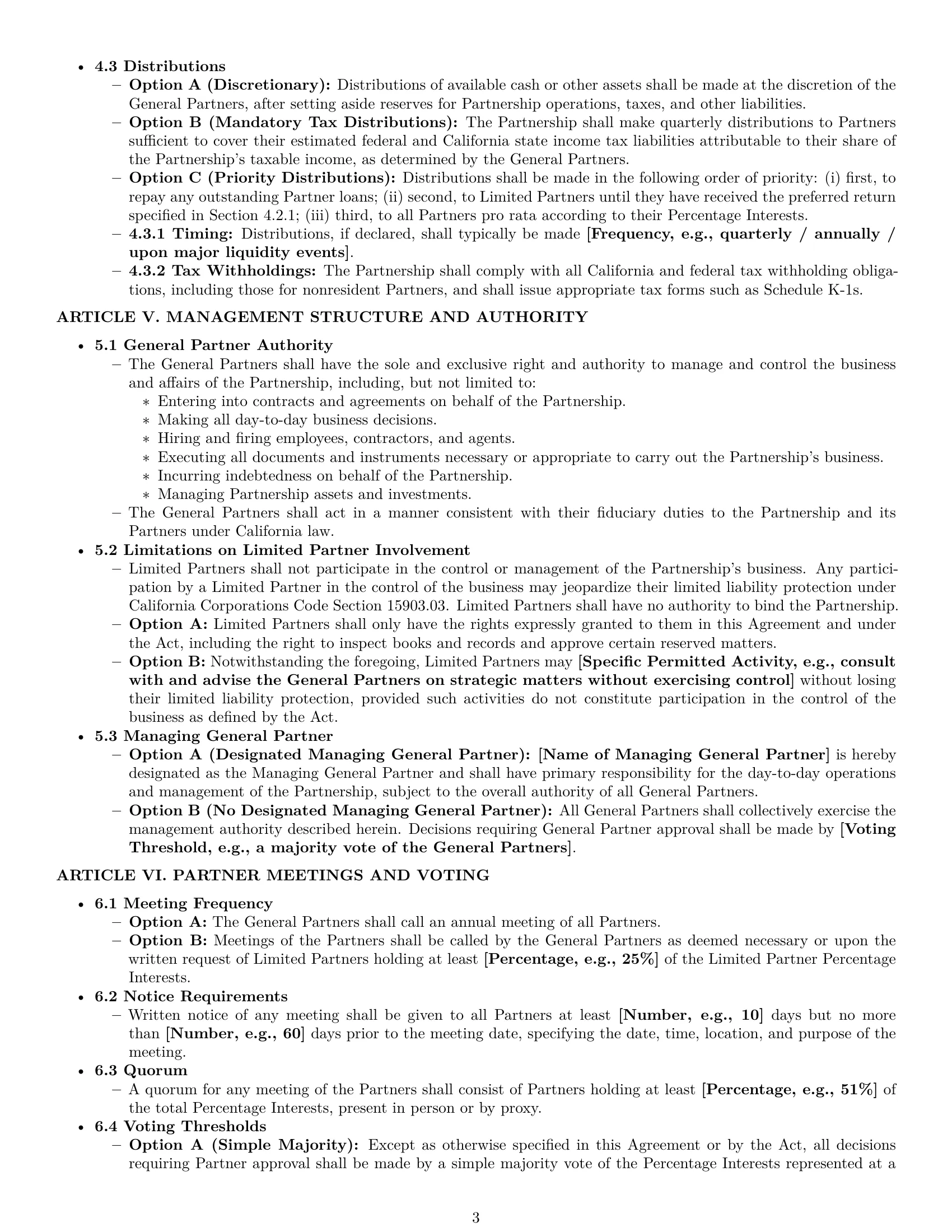 Preview page 3 of Pro California limited partnership agreement template