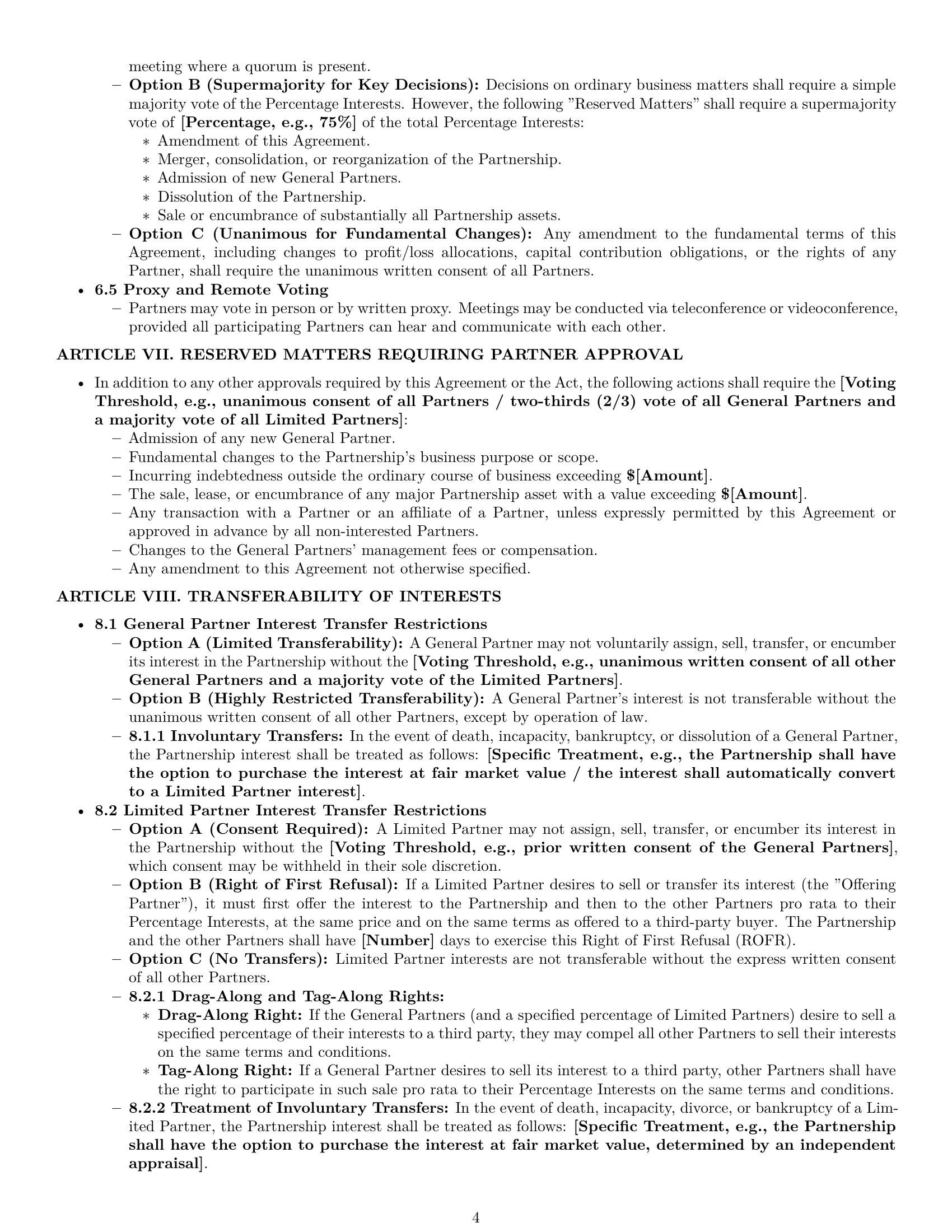 Preview page 4 of Pro California limited partnership agreement template