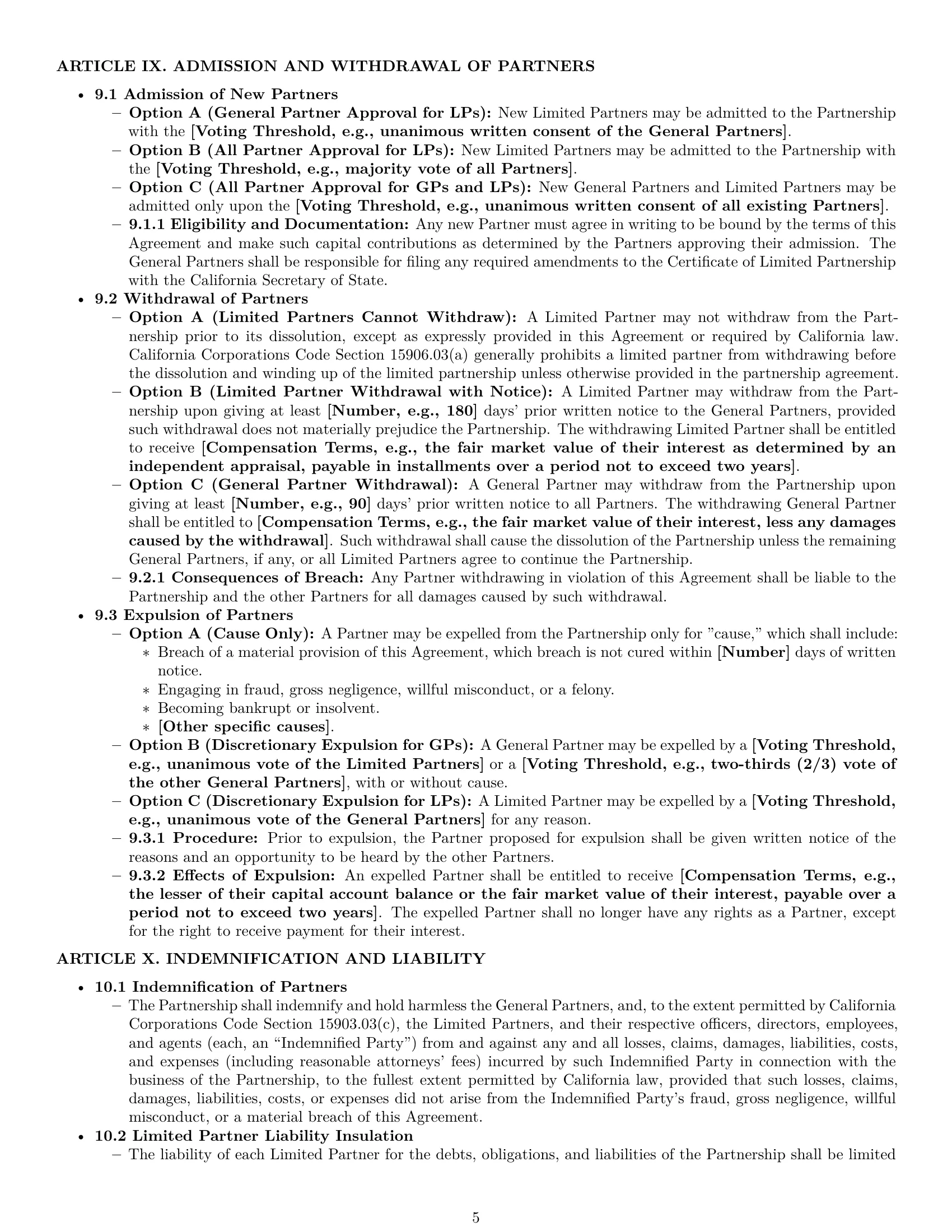 Preview page 5 of Pro California limited partnership agreement template