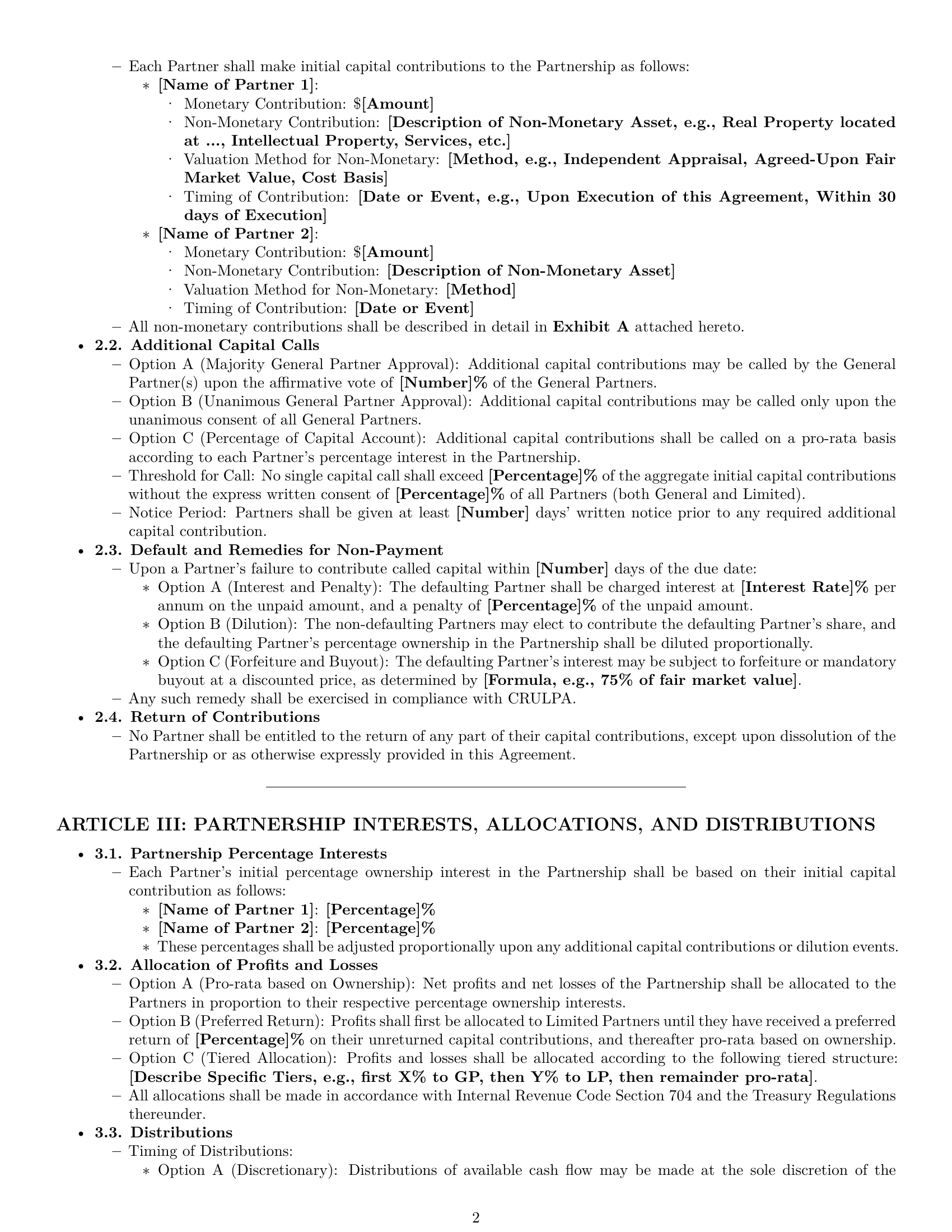 Preview page 2 of Pro Colorado limited partnership agreement template