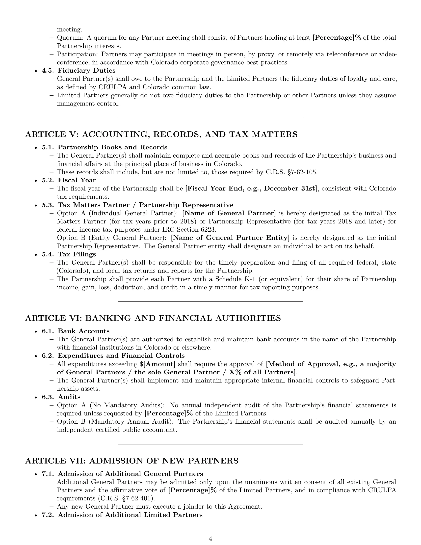 Preview page 4 of Pro Colorado limited partnership agreement template