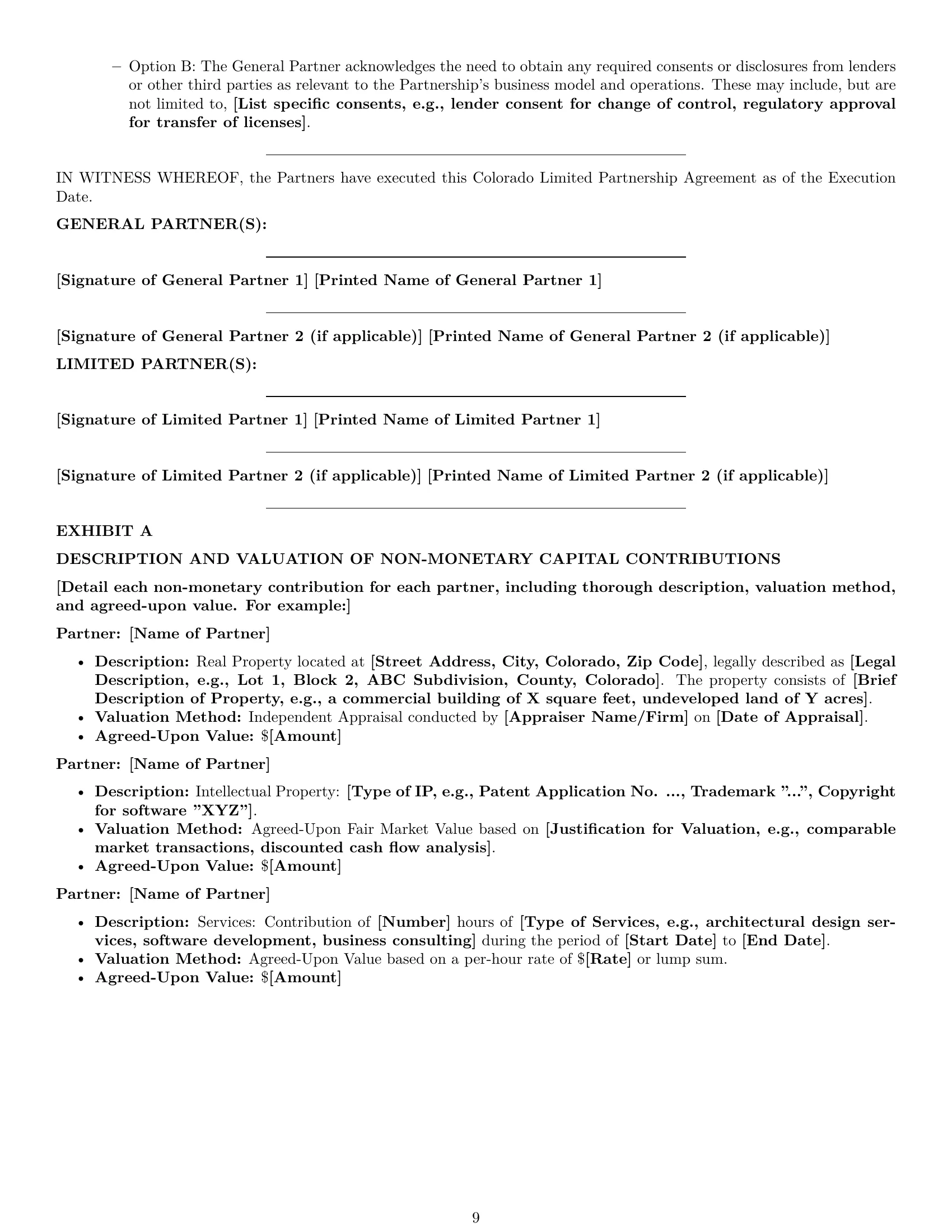 Preview page 9 of Pro Colorado limited partnership agreement template