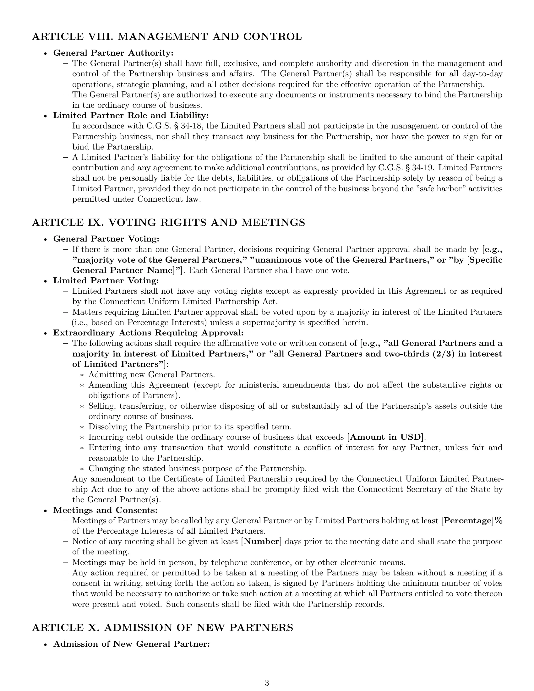 Preview page 3 of Pro Connecticut limited partnership agreement template