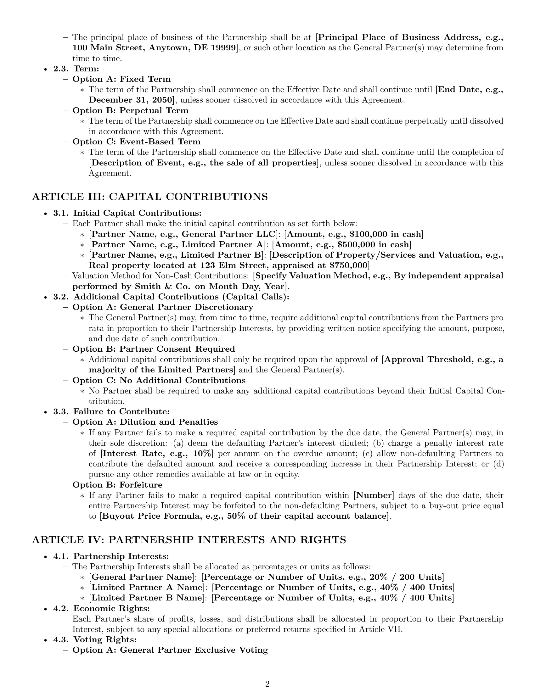 Preview page 2 of Pro Delaware limited partnership agreement template