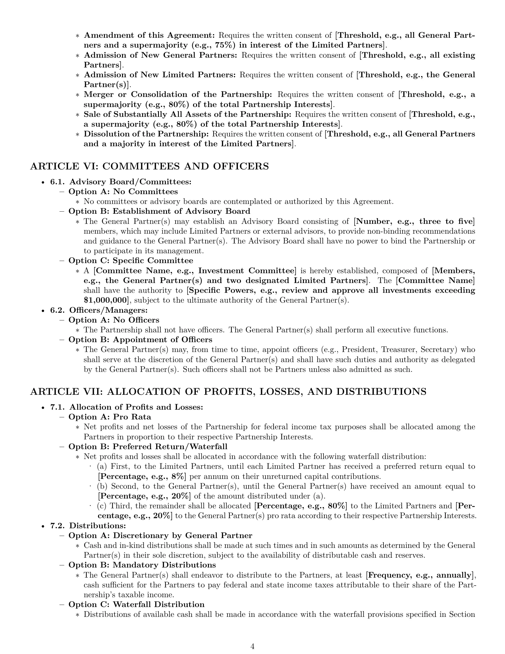 Preview page 4 of Pro Delaware limited partnership agreement template